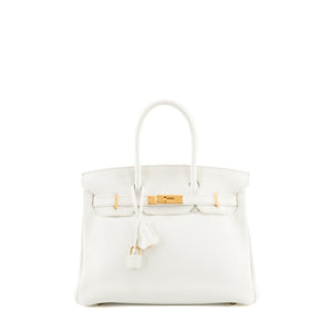 HERMÈS - Sac à main Birkin 30 Hermès en cuir togo blanc