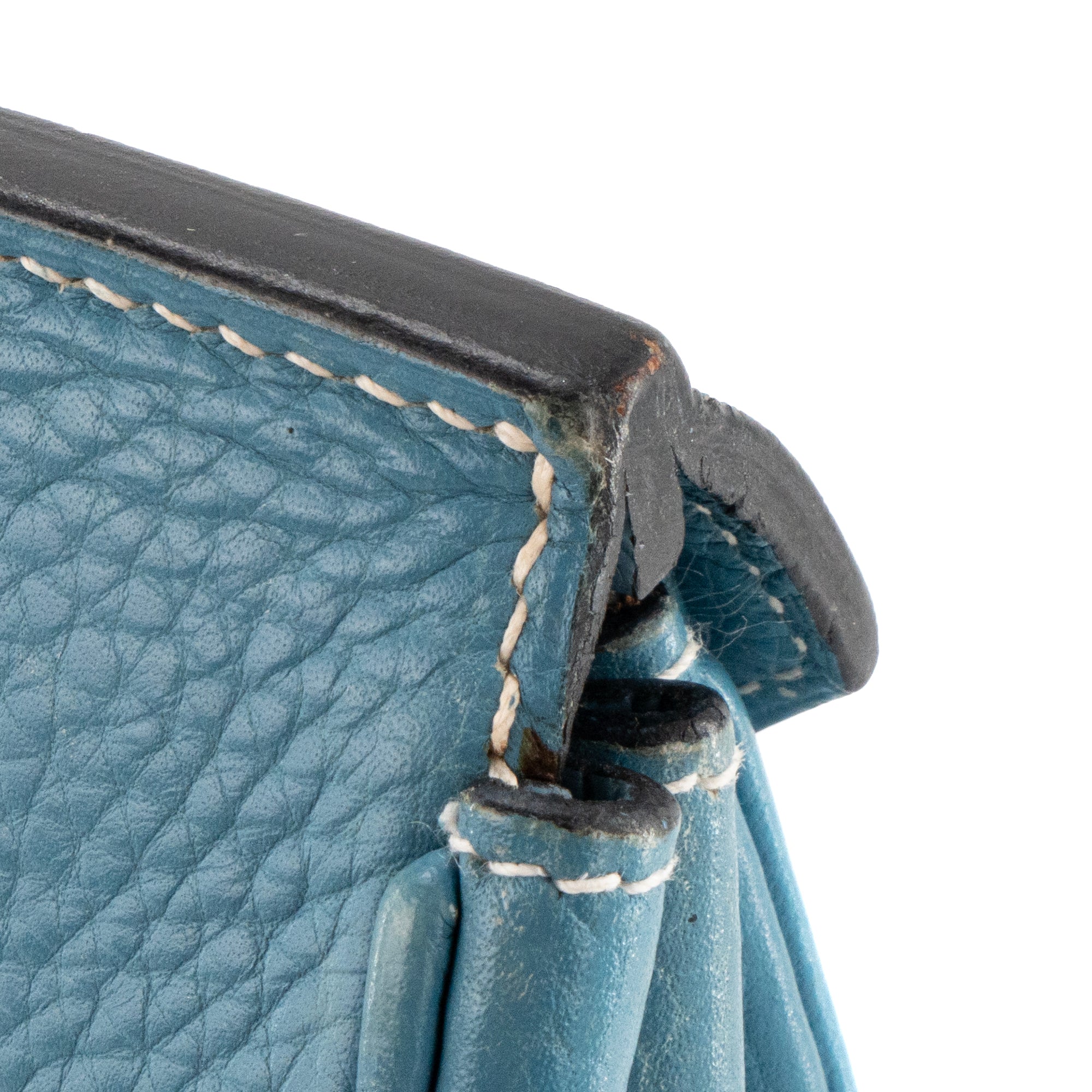 HERMÈS - Sac à main Birkin 35 Hermès en cuir clémence bleu jean