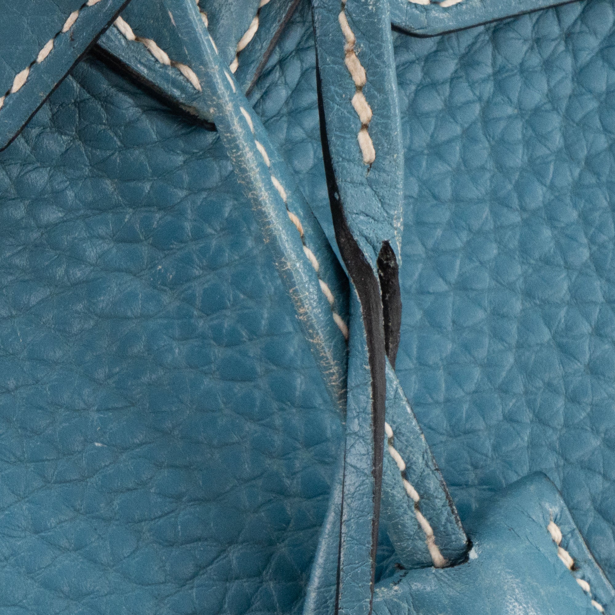 HERMÈS - Sac à main Birkin 35 Hermès en cuir clémence bleu jean