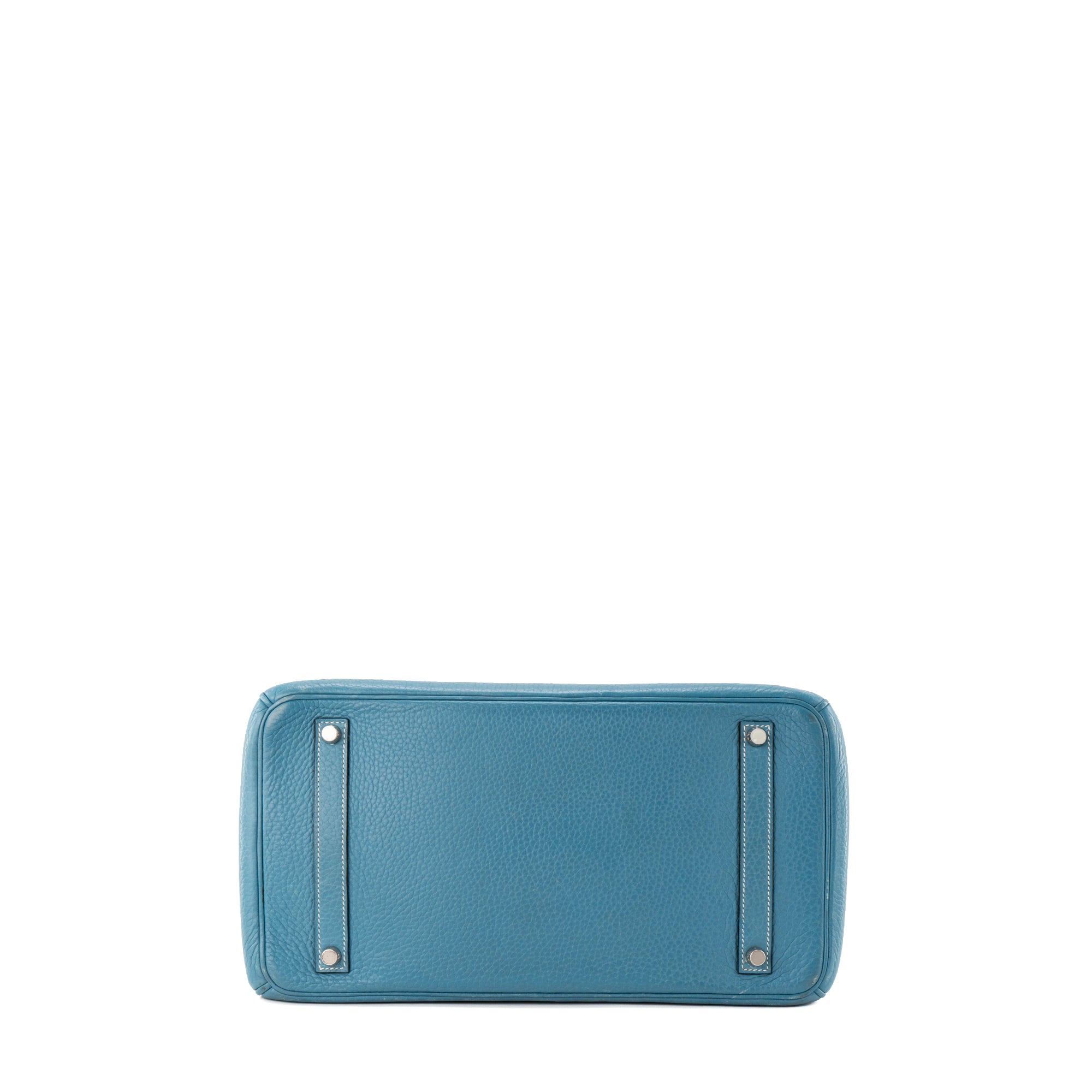 HERMÈS - Sac à main Birkin 35 Hermès en cuir clémence bleu jean