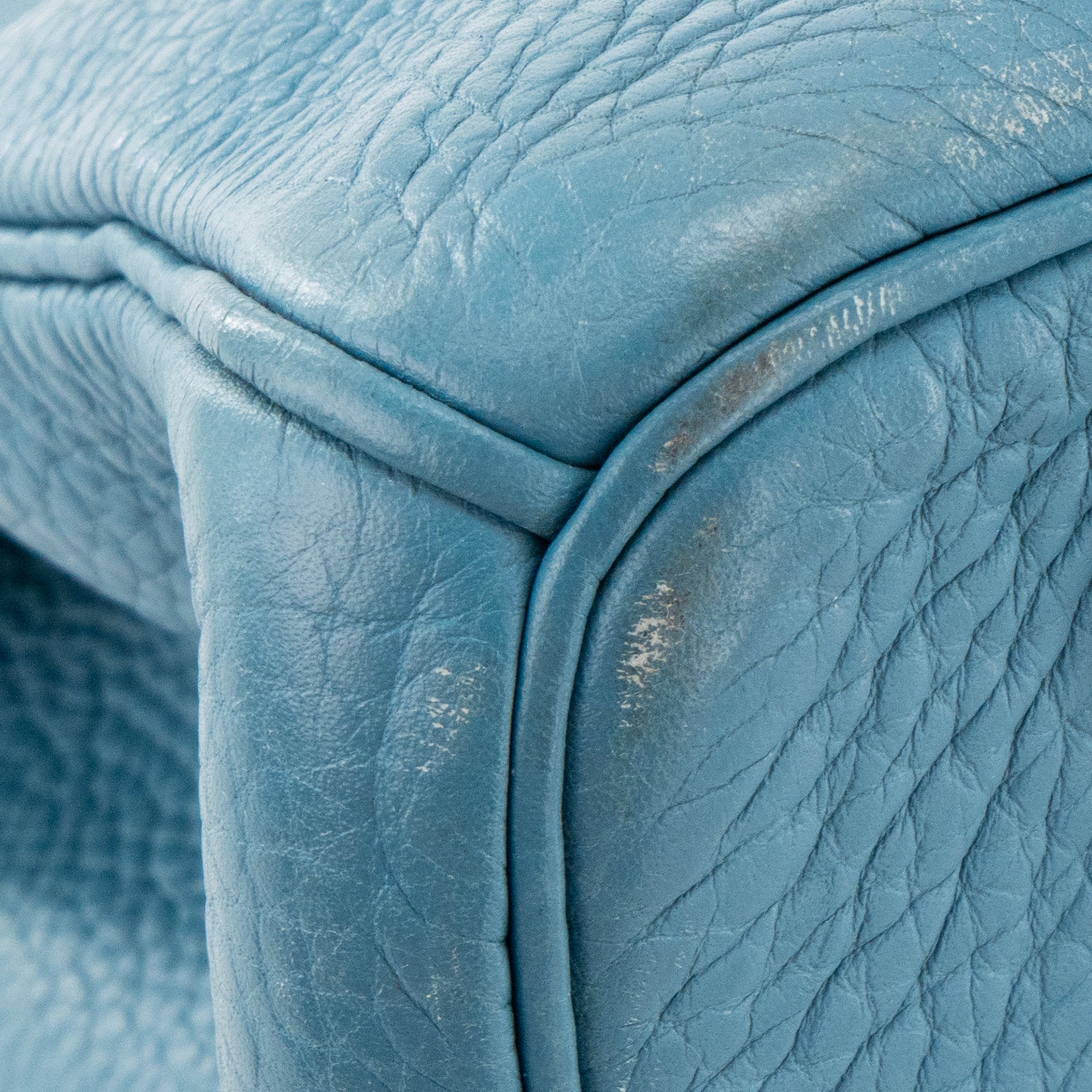 HERMÈS - Sac à main Birkin 35 Hermès en cuir clémence bleu jean