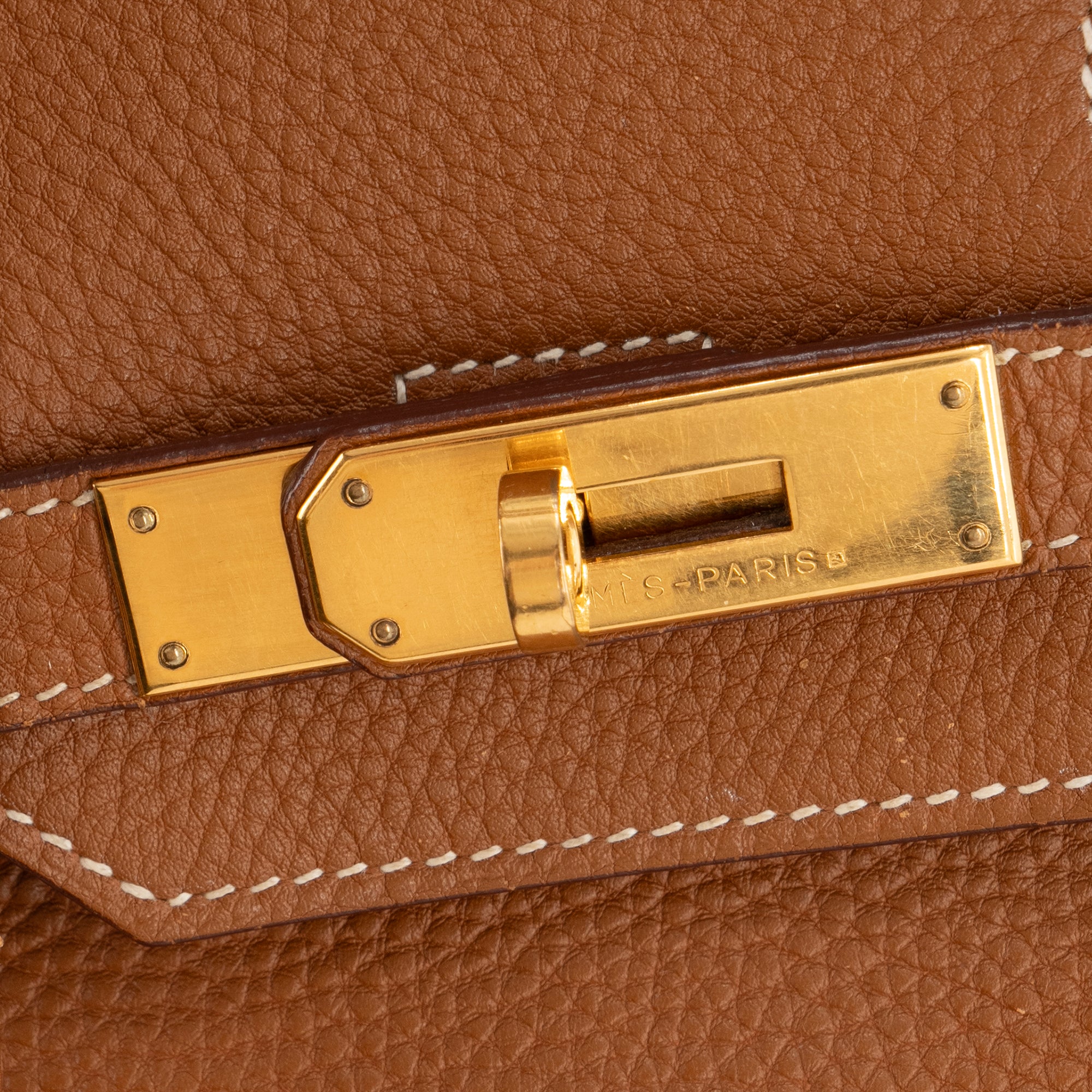 HERMÈS - Sac à main Birkin 35 Hermès en cuir clémence gold