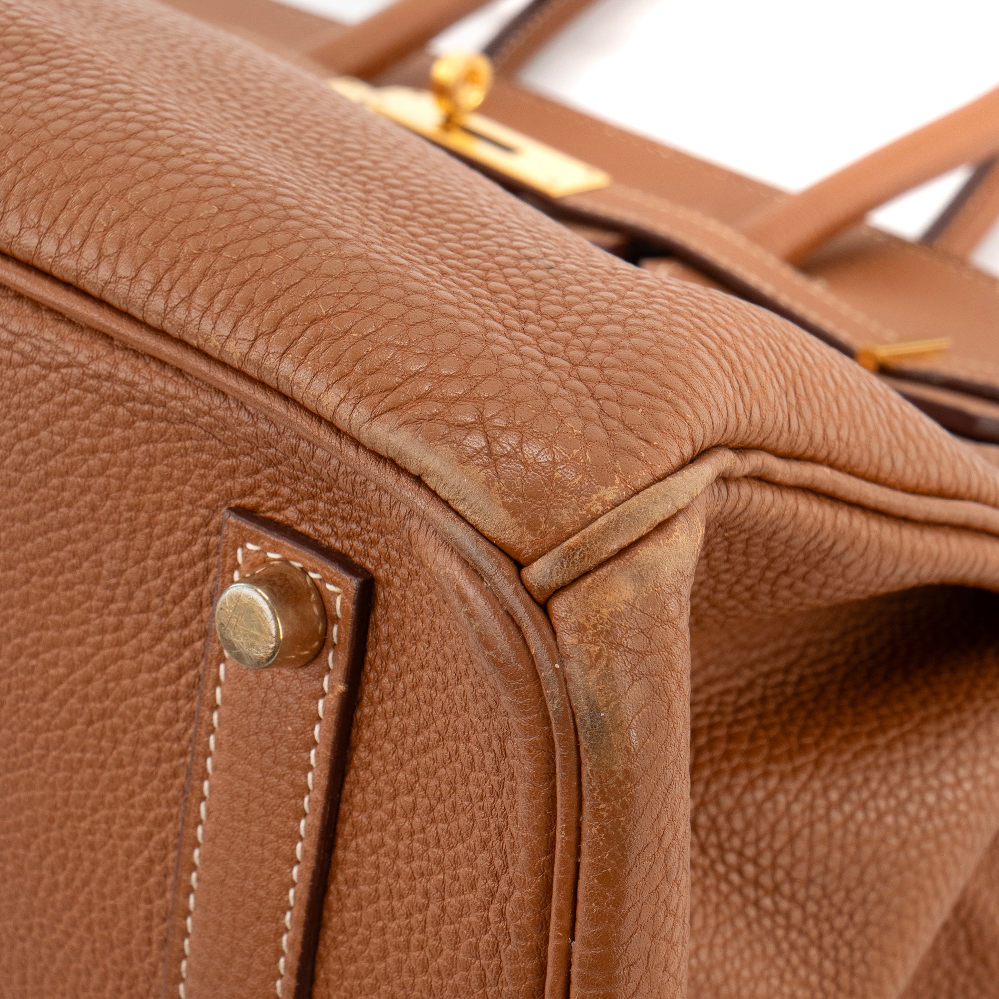 HERMÈS - Sac à main Birkin 35 Hermès en cuir clémence gold