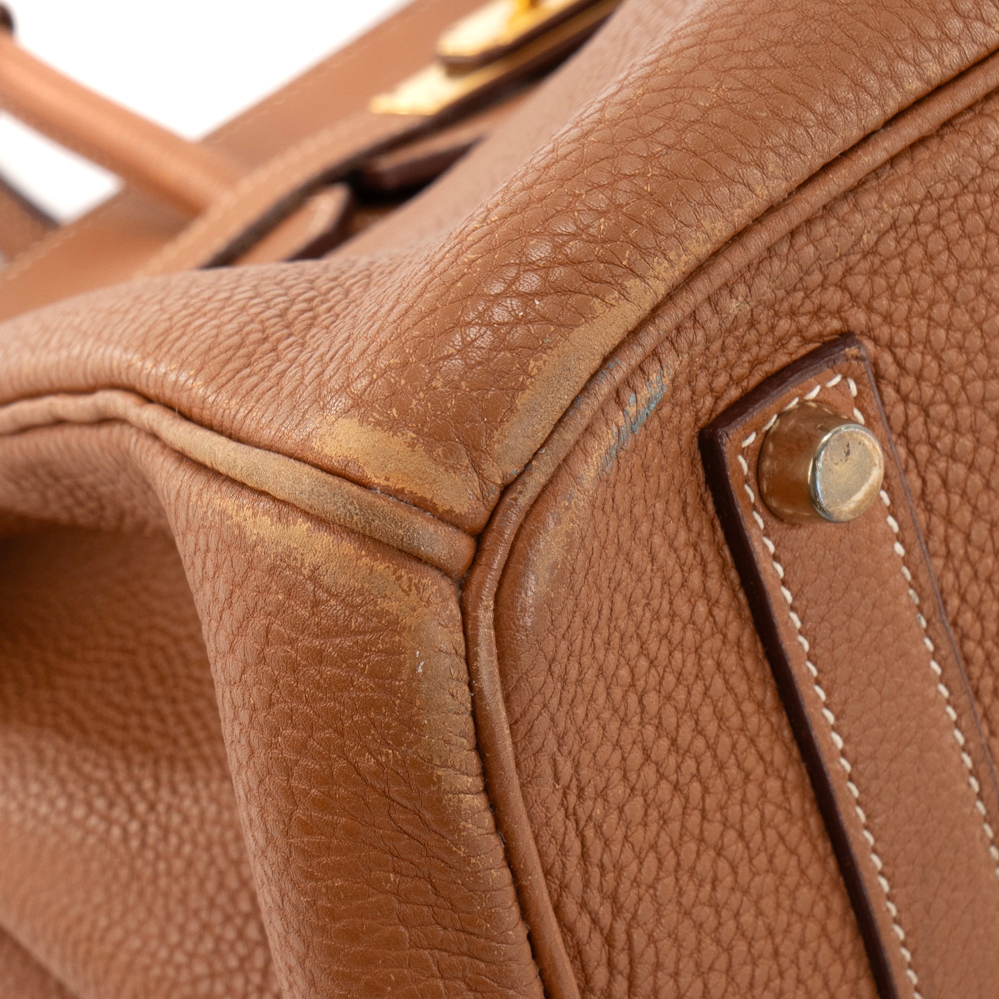 HERMÈS - Sac à main Birkin 35 Hermès en cuir clémence gold