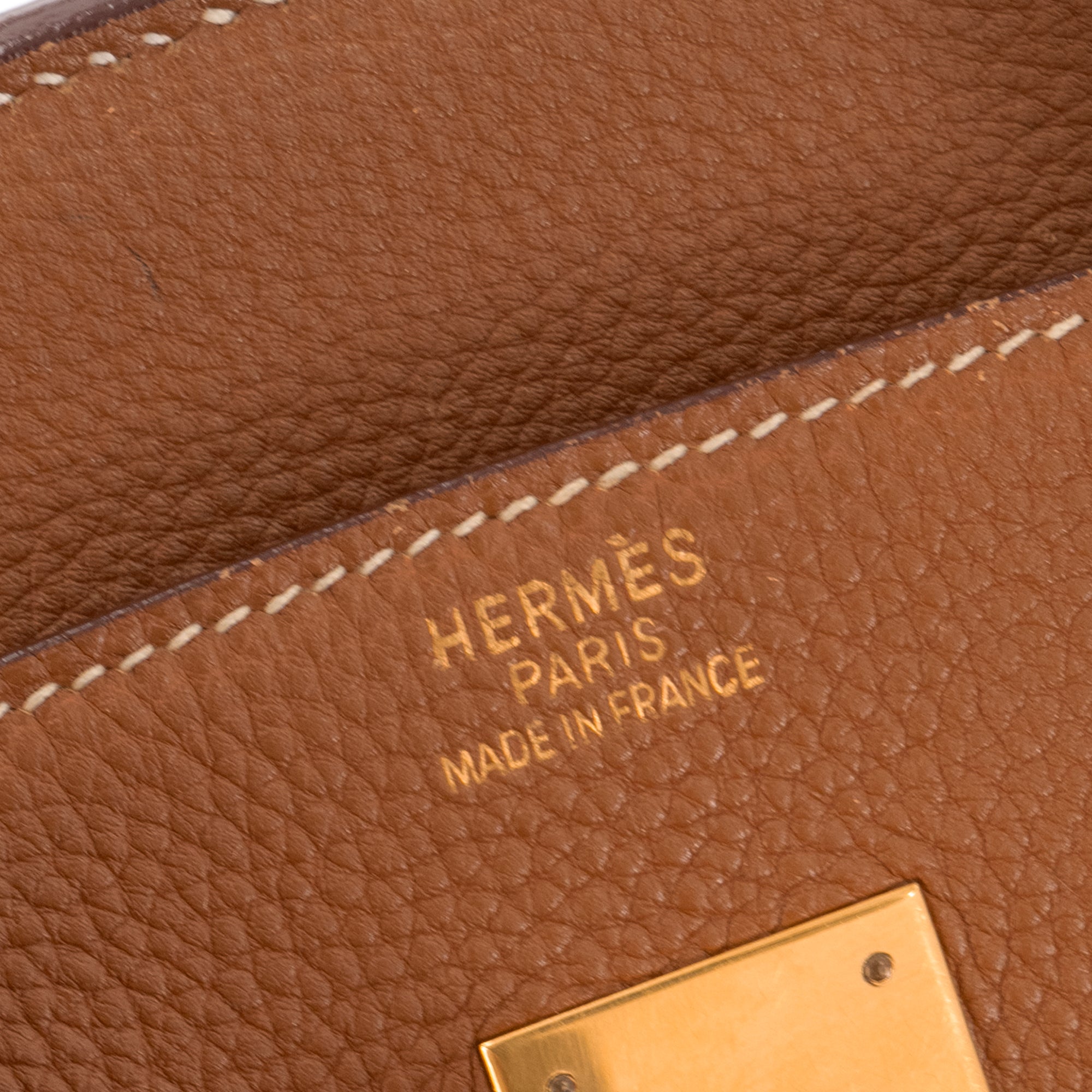 HERMÈS - Sac à main Birkin 35 Hermès en cuir clémence gold