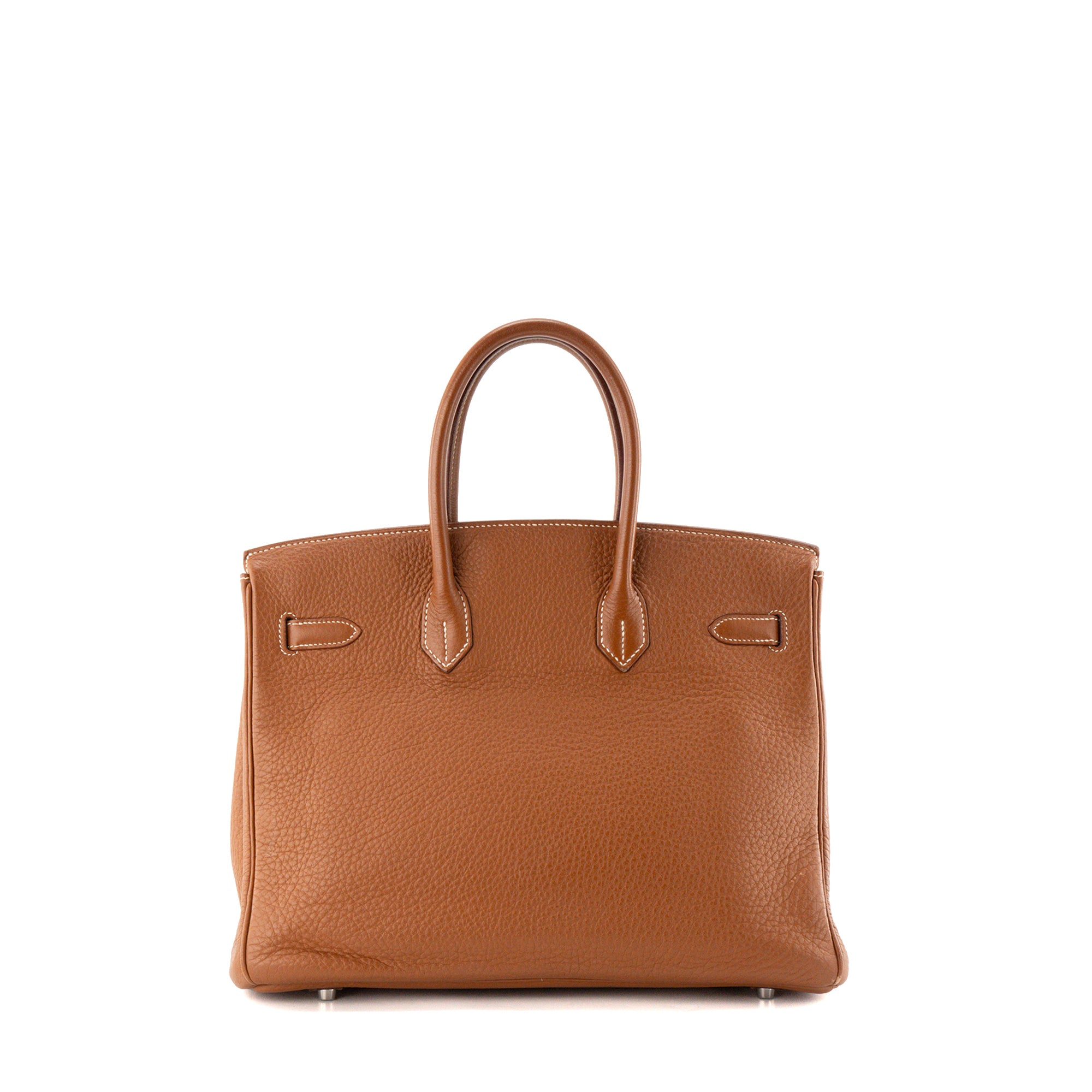 HERMÈS - Sac à main Birkin 35 Hermès en cuir clémence marron gold