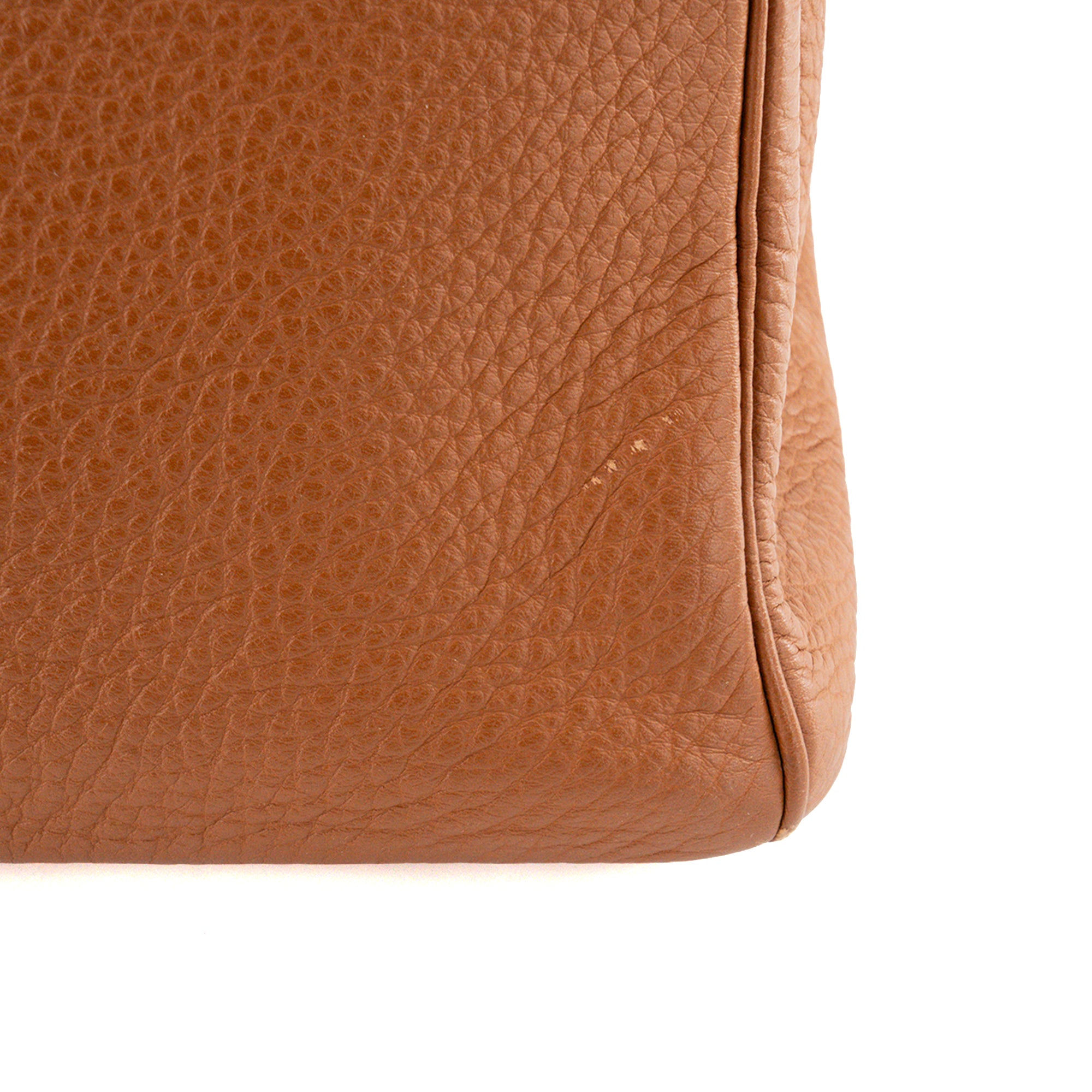 HERMÈS - Sac à main Birkin 35 Hermès en cuir clémence marron gold