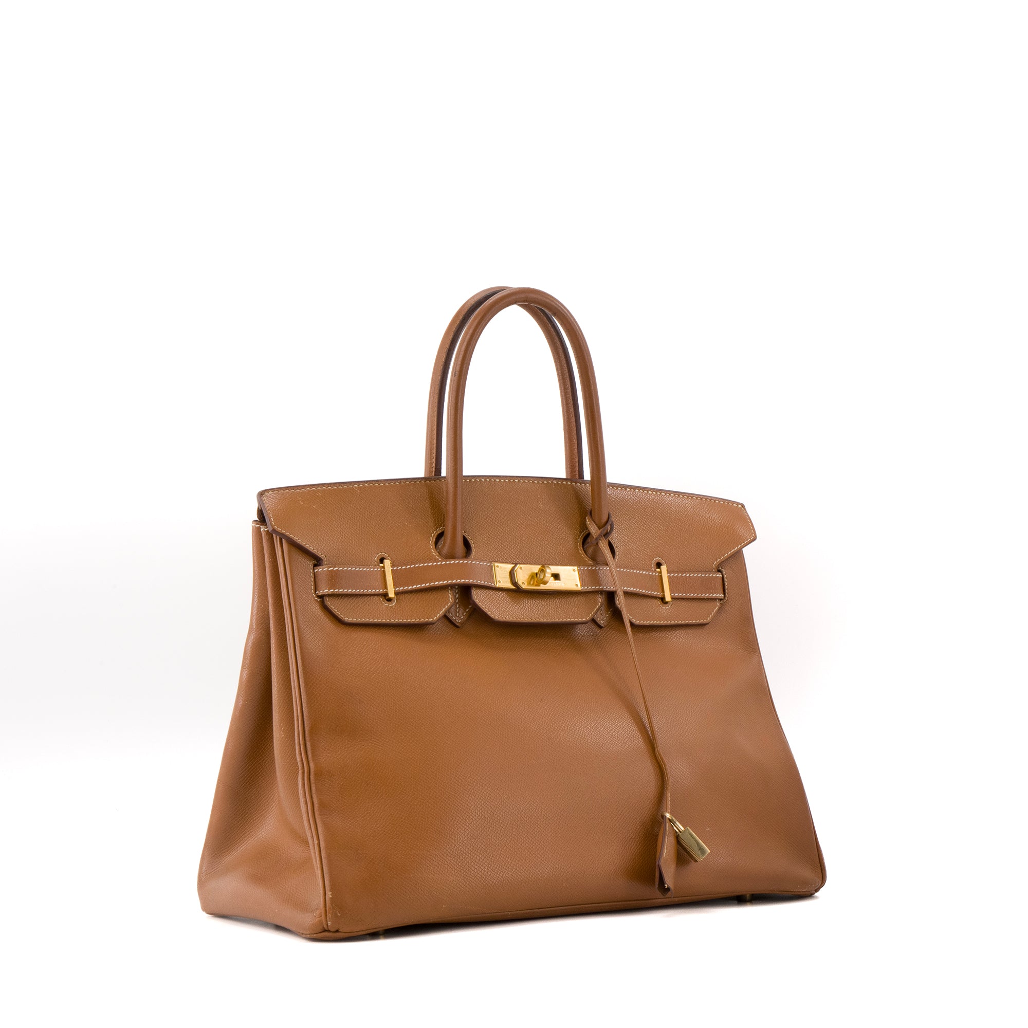 HERMÈS - Sac à main Birkin 35 Hermès en cuir epsom gold vintage