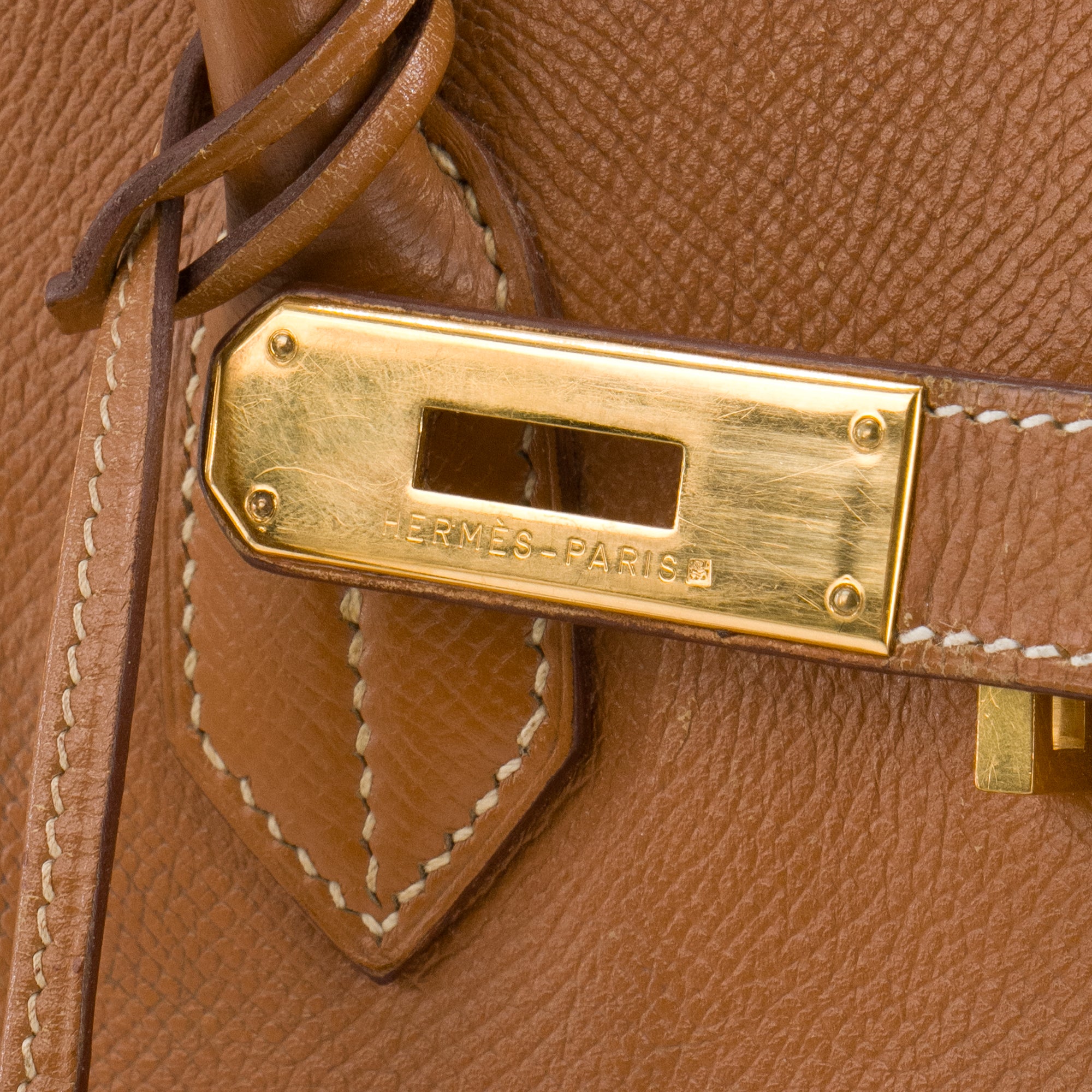 HERMÈS - Sac à main Birkin 35 Hermès en cuir epsom gold vintage