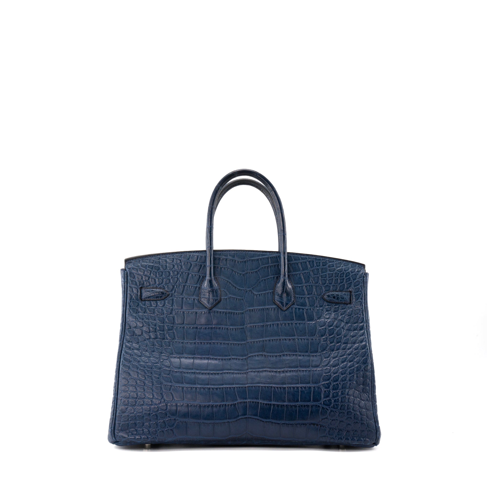 HERMÈS - Sac à main Birkin 35 Hermès en cuir exotique crocodile bleu