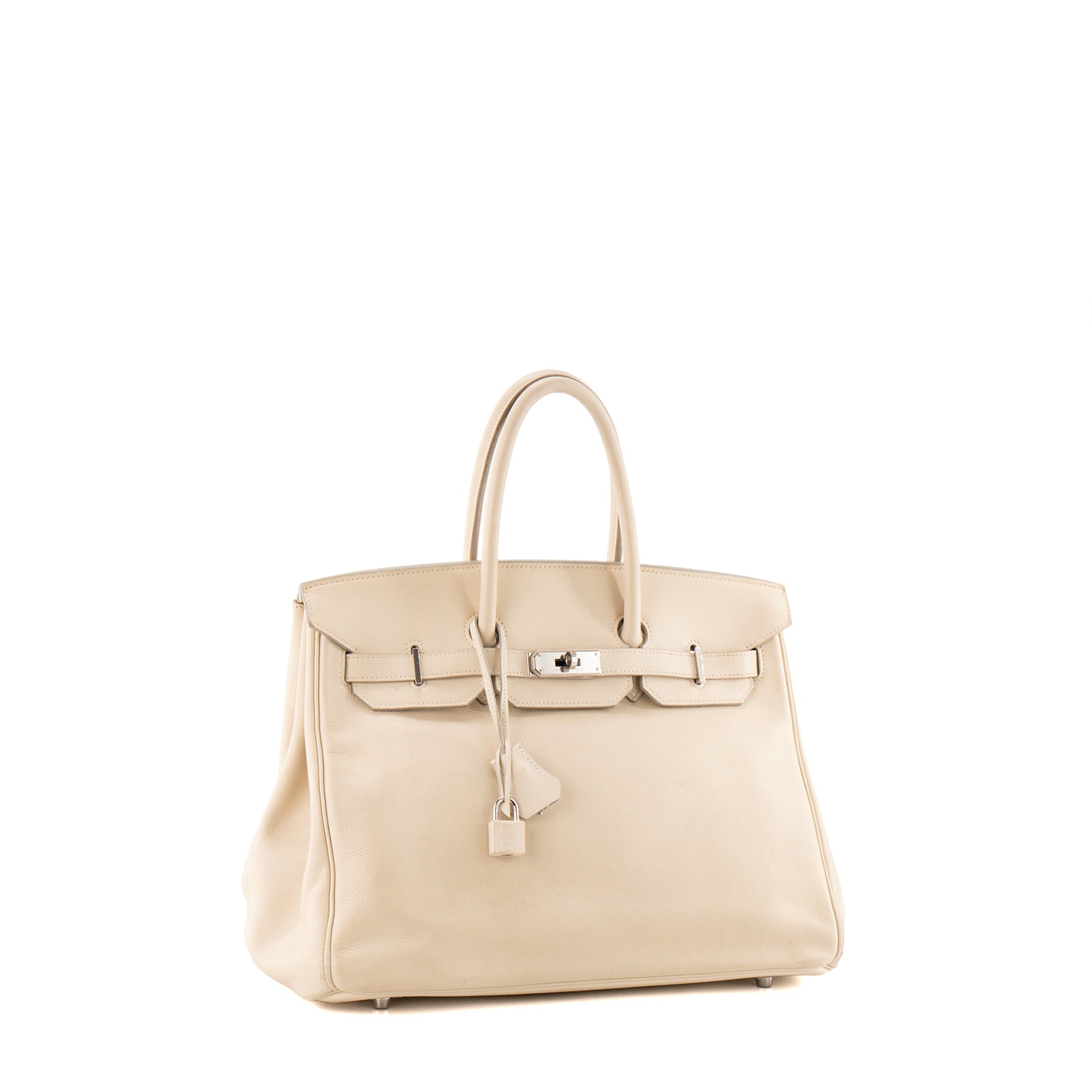 HERMÈS - Sac à main Birkin 35 Hermès en cuir Swift craie beige