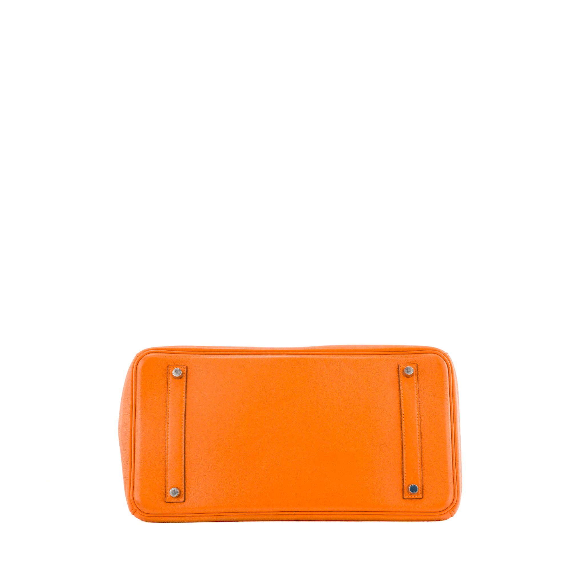HERMÈS - Sac à main Birkin 35 Hermès en cuir swift orange H