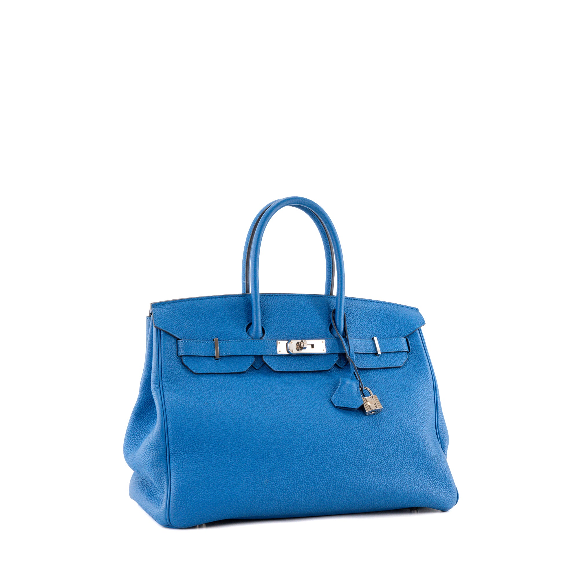 HERMÈS - Sac à main Birkin 35 Hermès en cuir togo bleu zellige