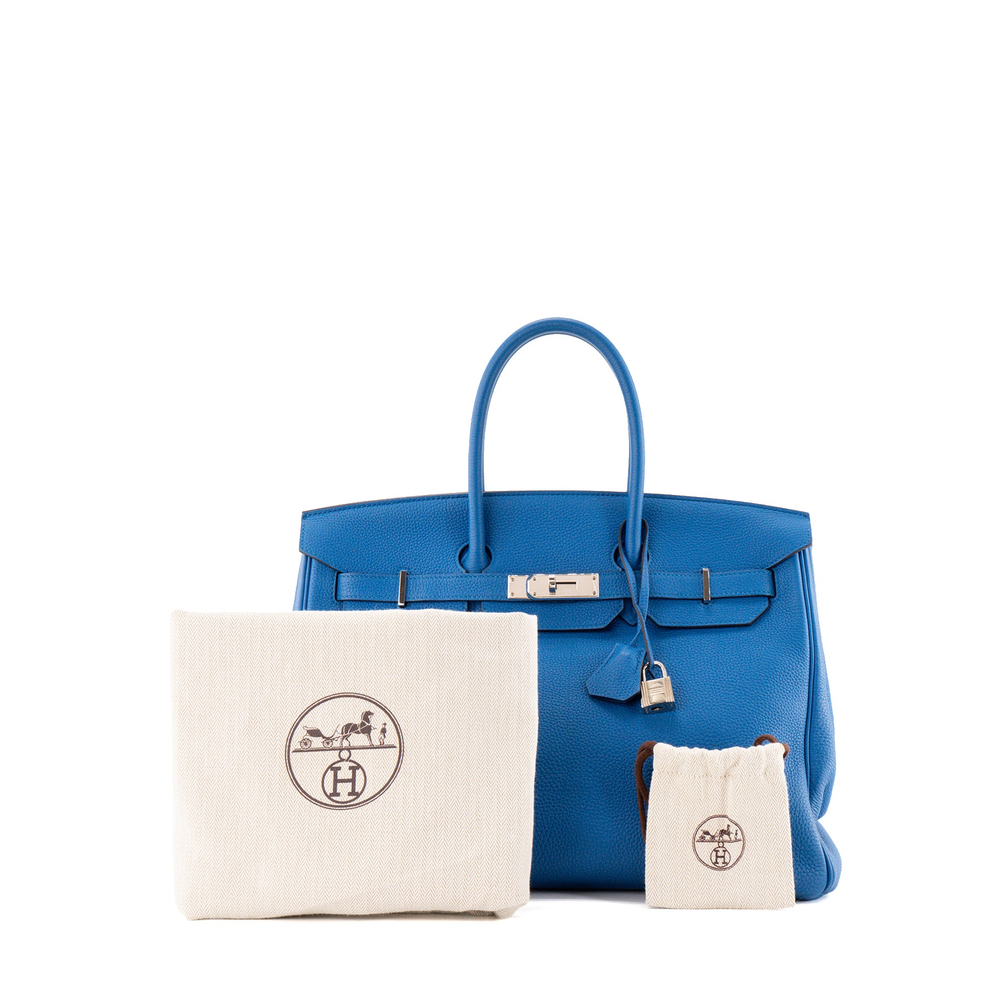 HERMÈS - Sac à main Birkin 35 Hermès en cuir togo bleu zellige