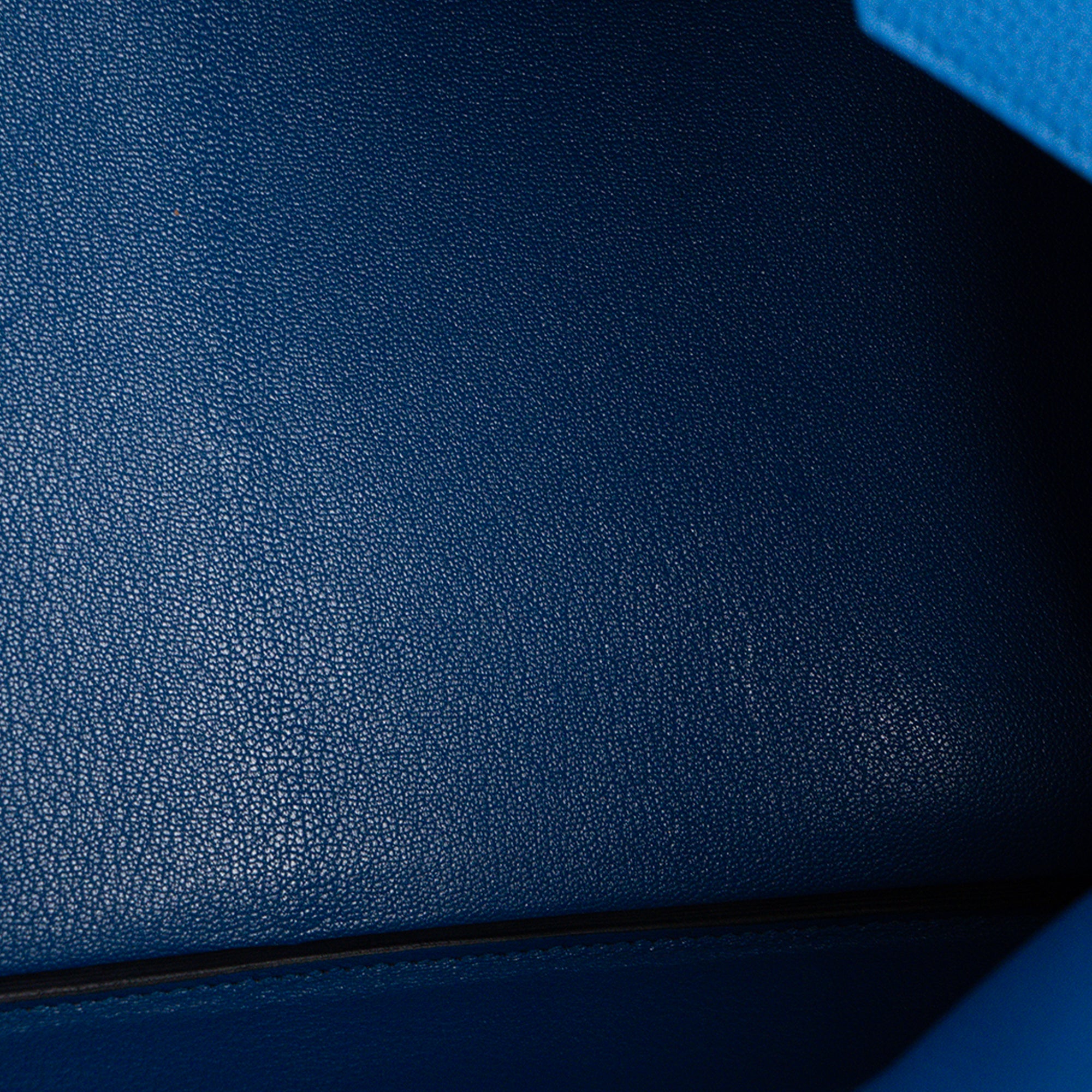 HERMÈS - Sac à main Birkin 35 Hermès en cuir togo bleu zellige