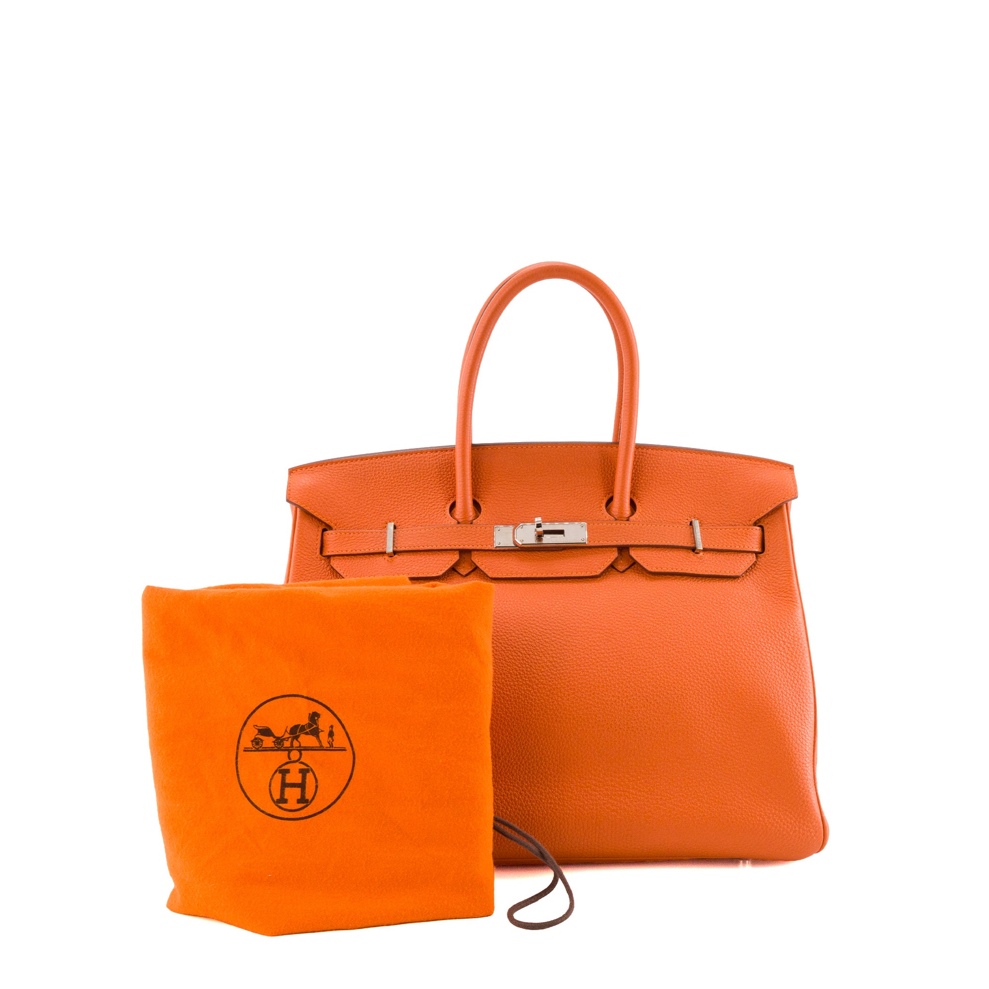 HERMÈS - Sac à main Birkin 35 Hermès en cuir togo Orange H