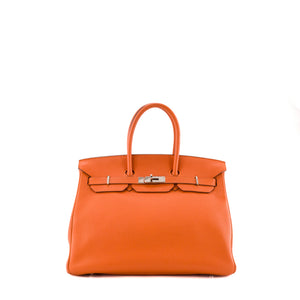 HERMÈS - Sac à main Birkin 35 Hermès en cuir togo Orange H