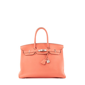 HERMÈS - Sac à main Birkin 35 Hermès en cuir togo rose