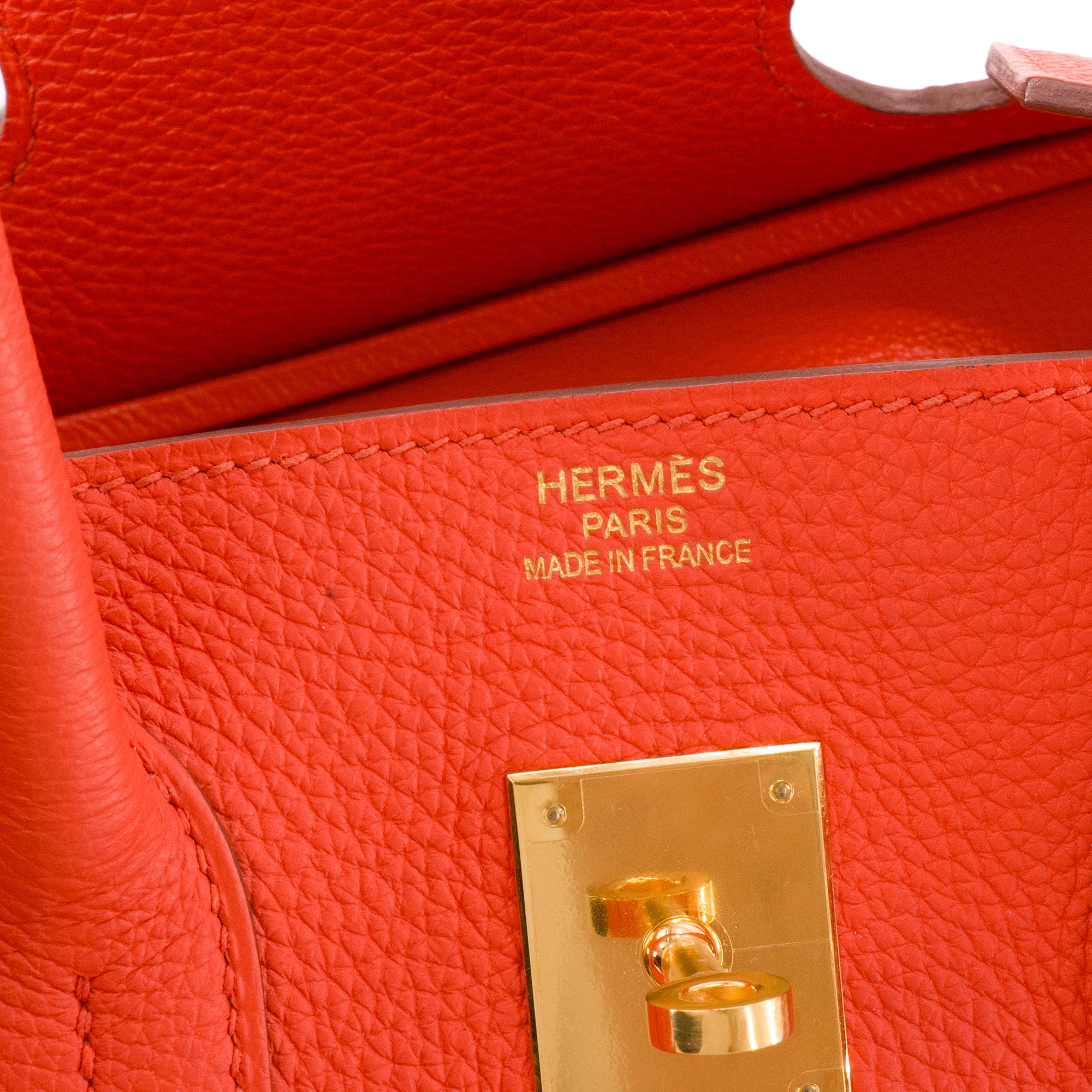 HERMÈS - Sac à main Birkin 35 Hermès en cuir togo rouge vermillon