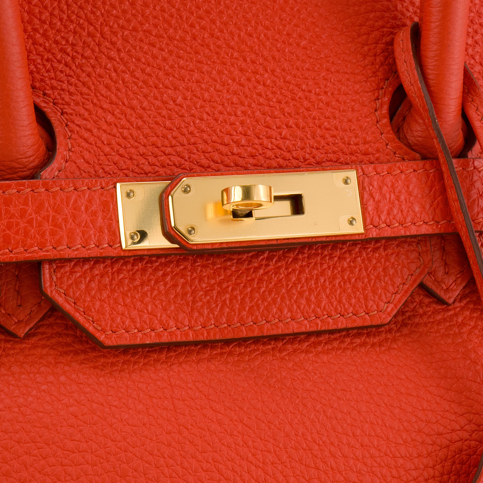 HERMÈS - Sac à main Birkin 35 Hermès en cuir togo rouge vermillon