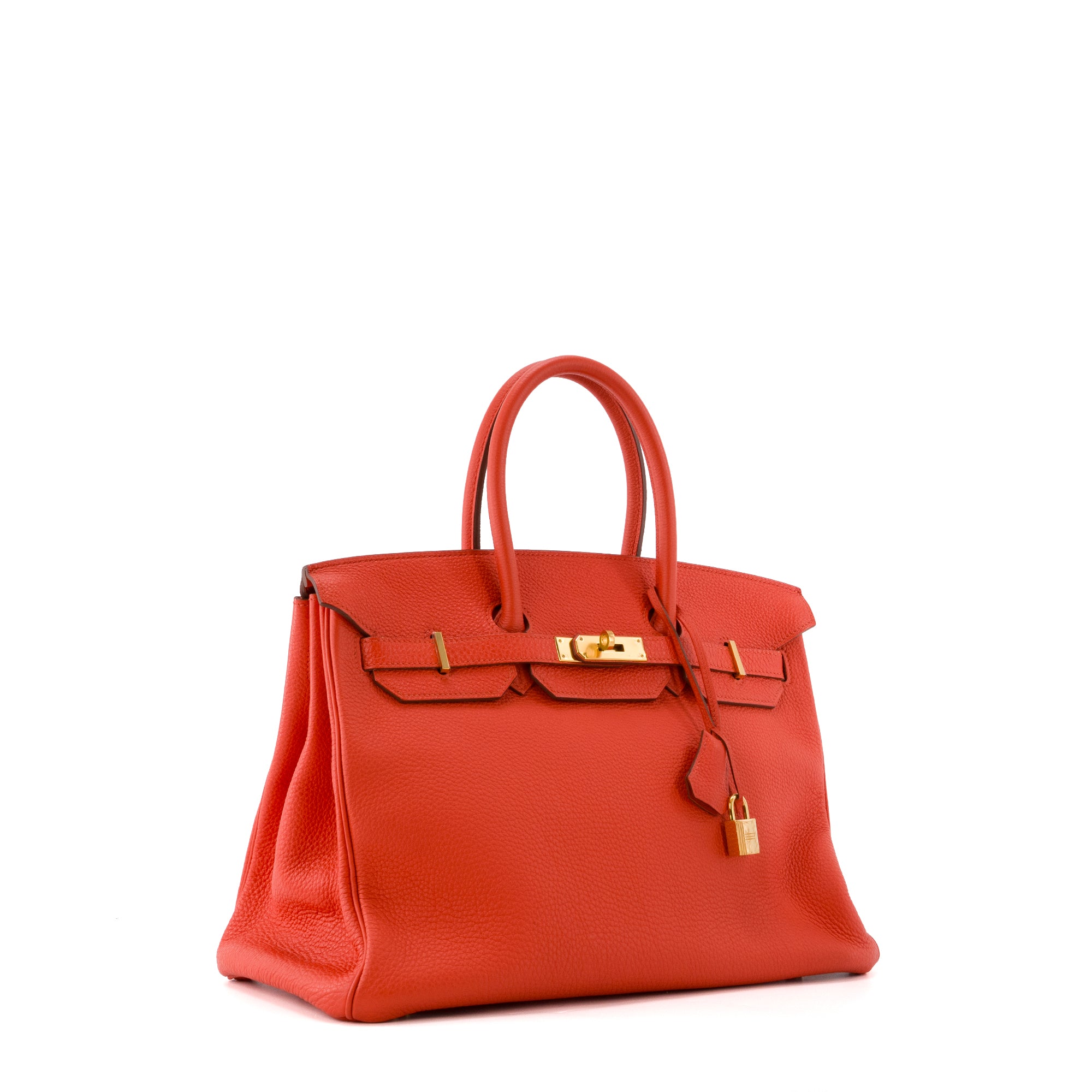HERMÈS - Sac à main Birkin 35 Hermès en cuir togo rouge vermillon