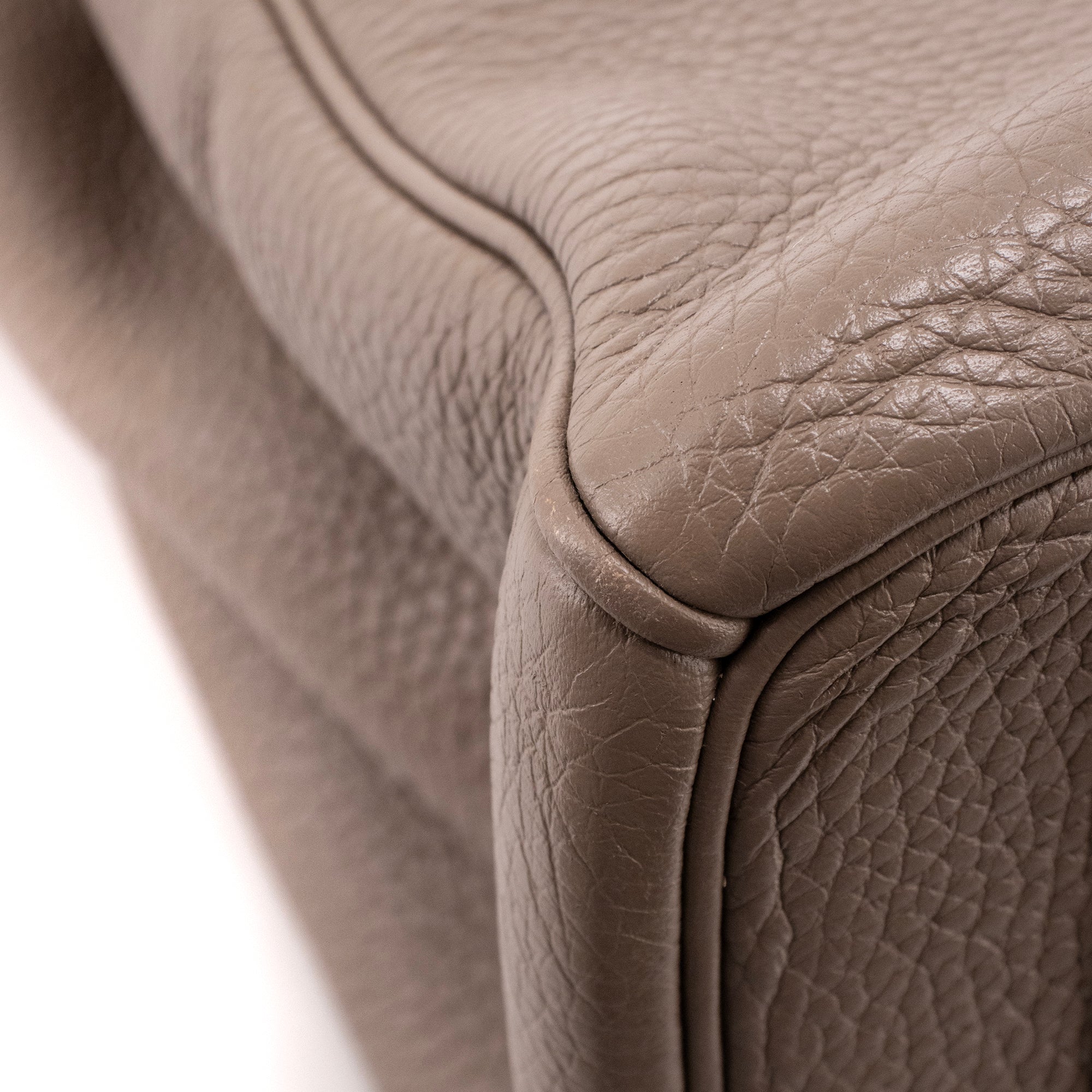 HERMÈS - Sac à main Birkin 40 Hermès en cuir taurillon clémence étoupe