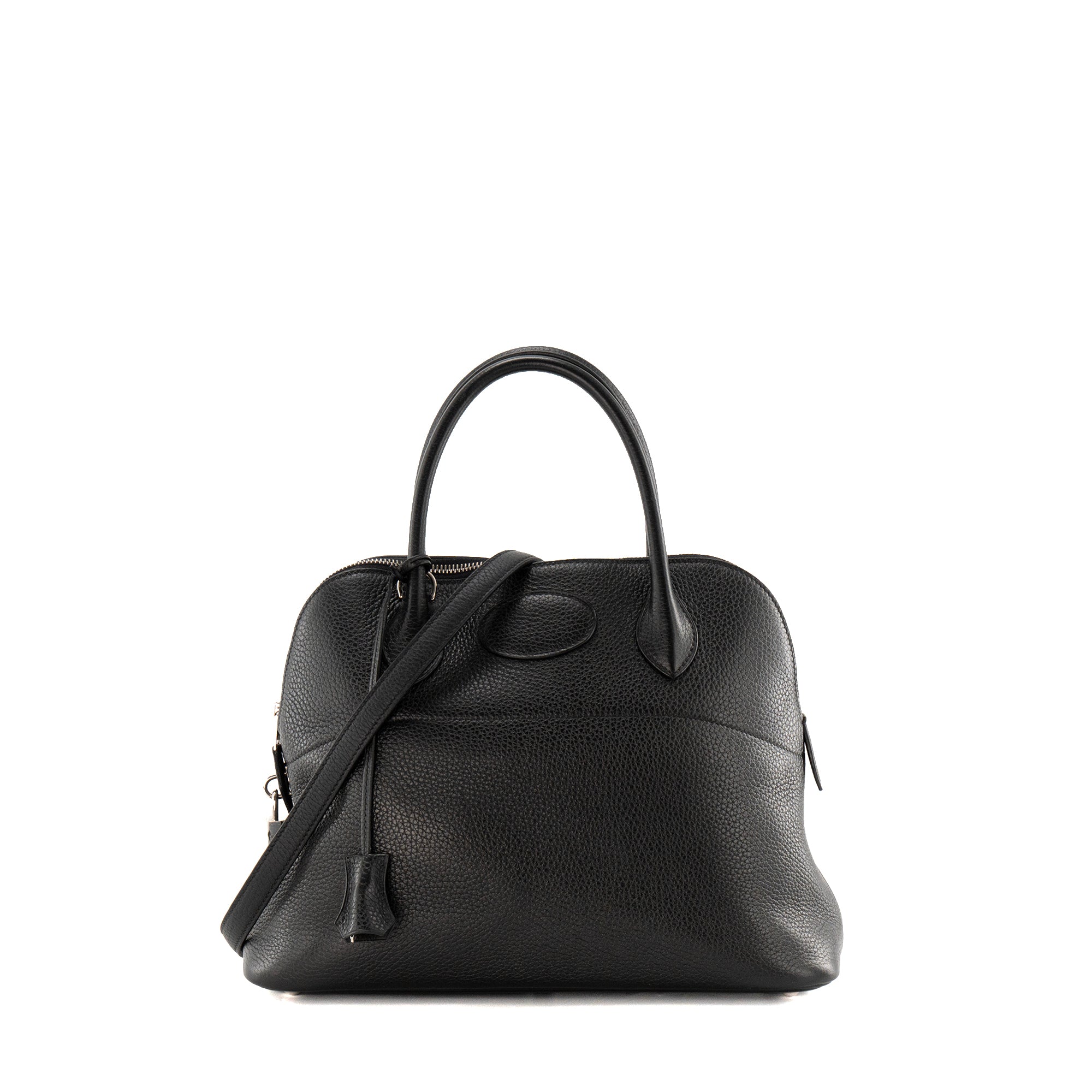HERMÈS - Sac à main Bolide 31 Hermès en cuir clémence noir