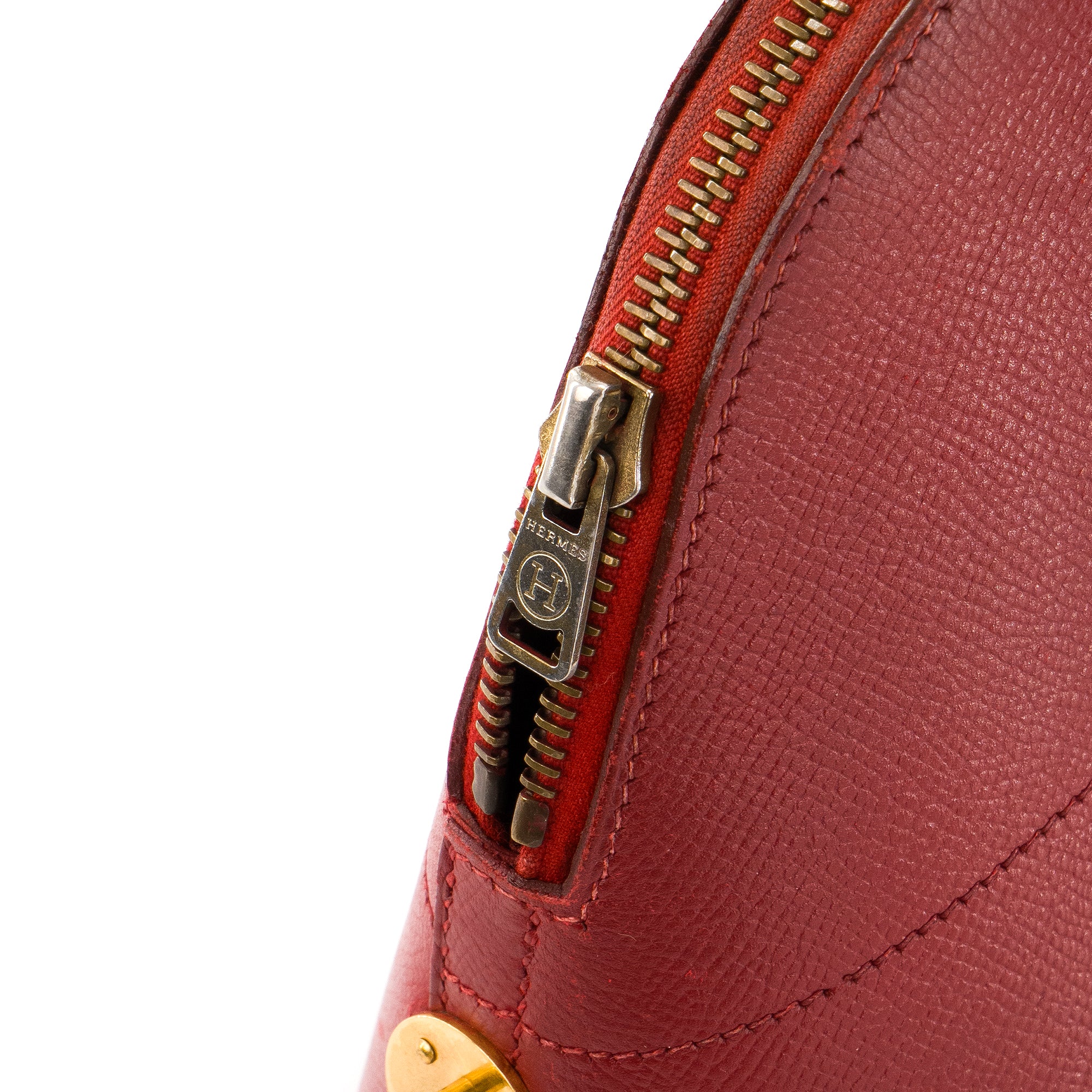 HERMÈS - Sac à main Bolide Hermès en cuir epsom rouge vintage