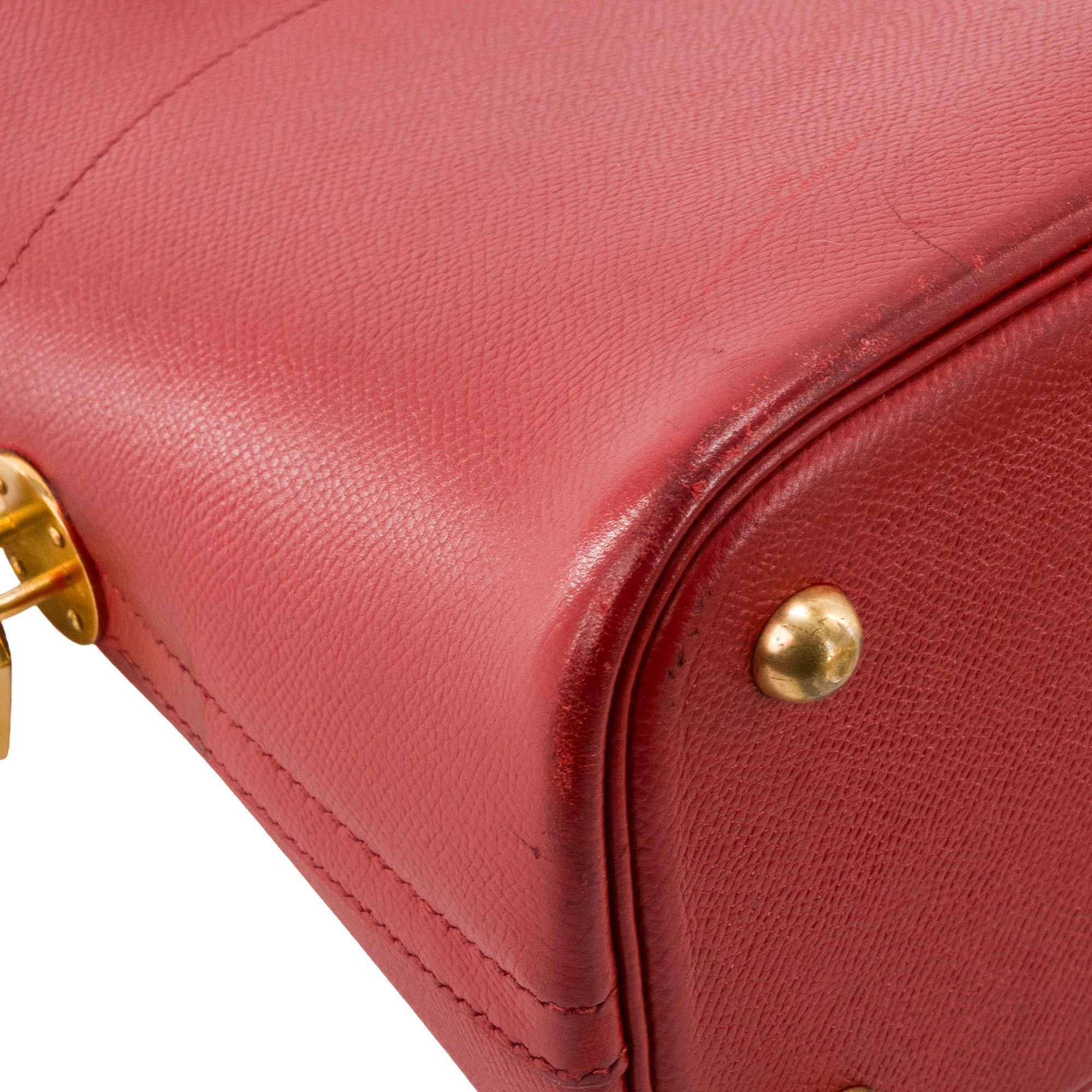 HERMÈS - Sac à main Bolide Hermès en cuir epsom rouge vintage