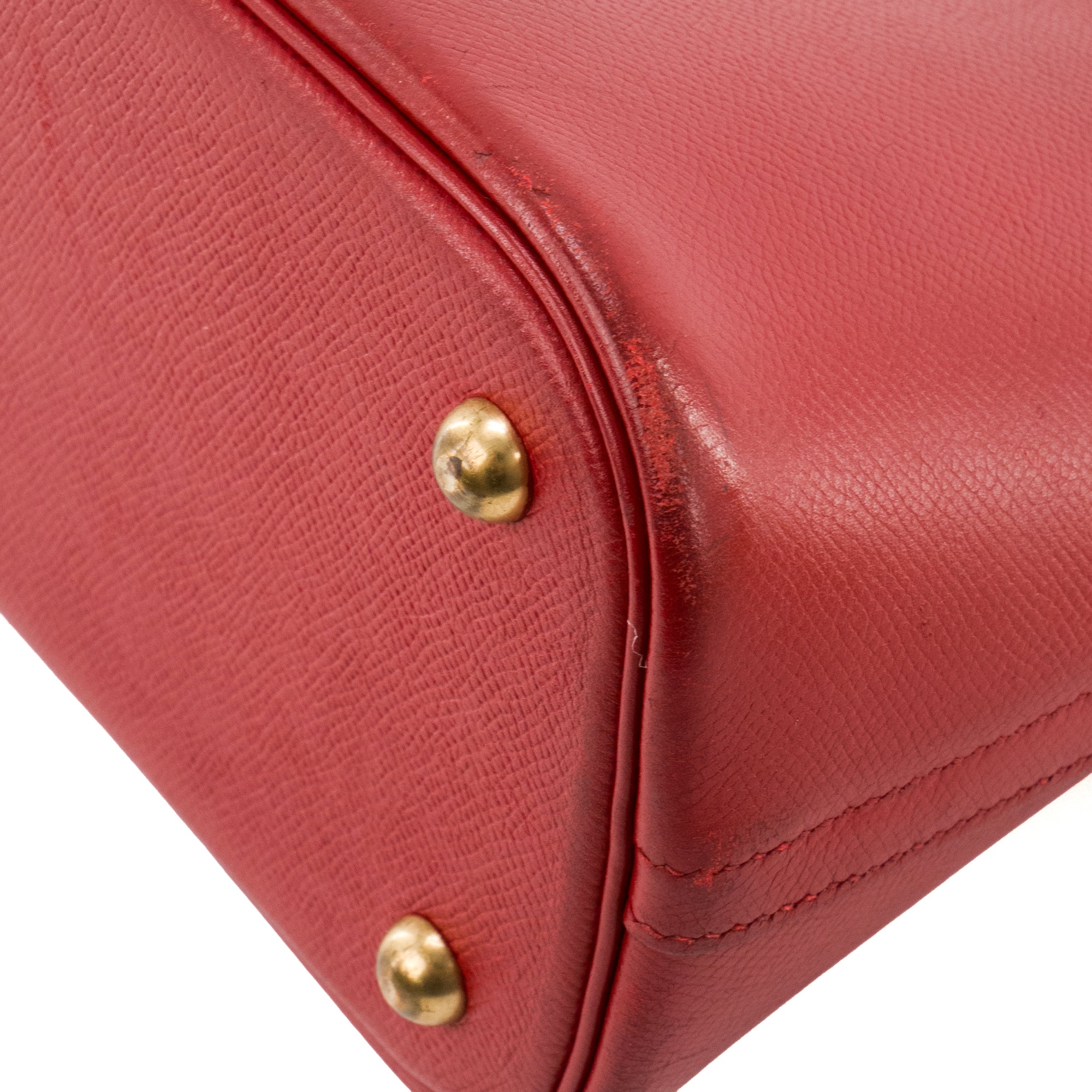 HERMÈS - Sac à main Bolide Hermès en cuir epsom rouge vintage