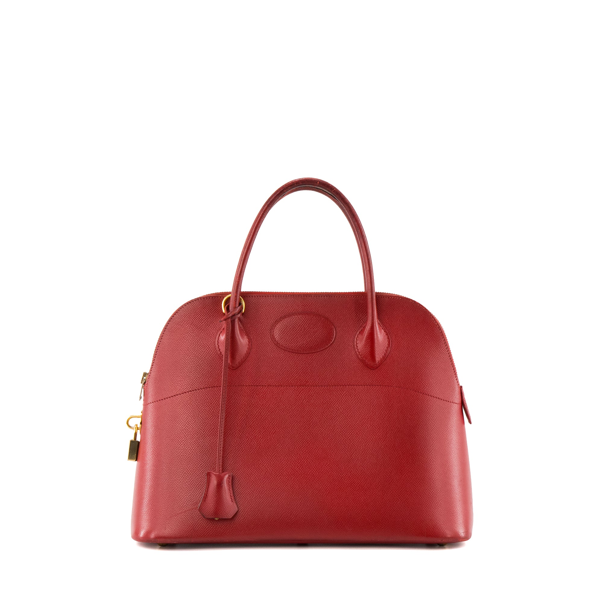 HERMÈS - Sac à main Bolide Hermès en cuir epsom rouge vintage