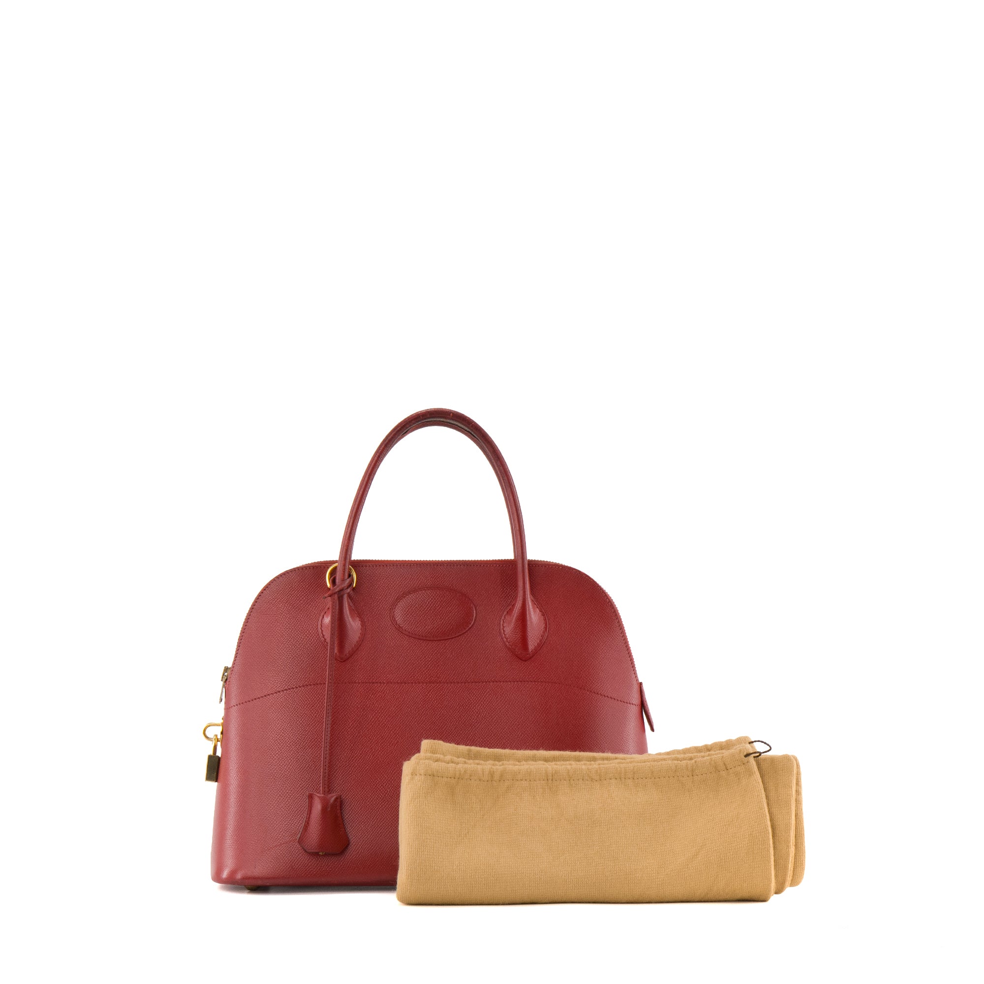 HERMÈS - Sac à main Bolide Hermès en cuir epsom rouge vintage