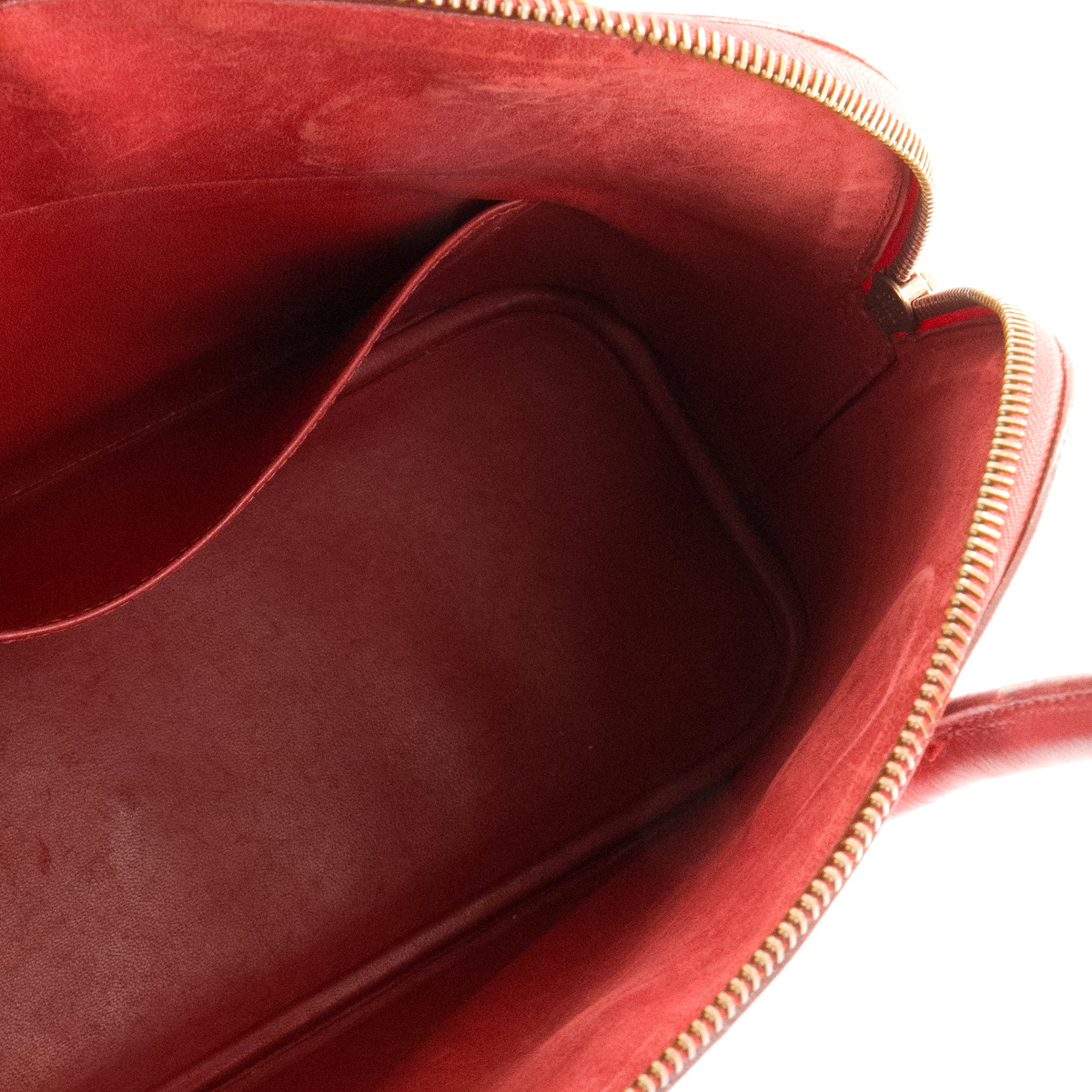 HERMÈS - Sac à main Bolide Hermès en cuir epsom rouge vintage