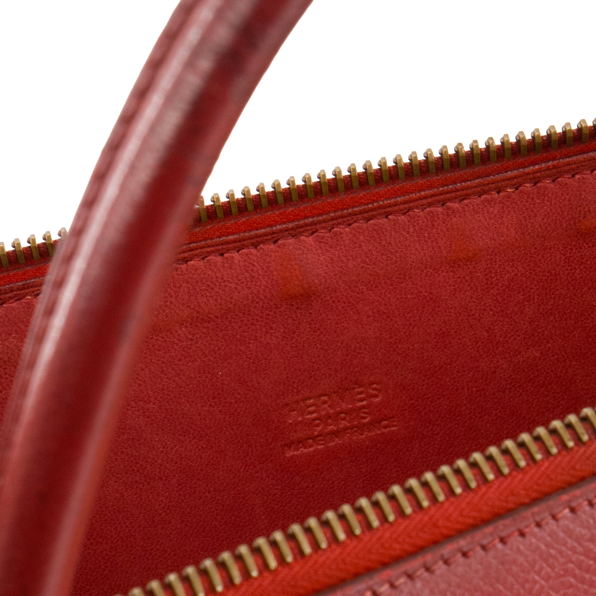 HERMÈS - Sac à main Bolide Hermès en cuir epsom rouge vintage