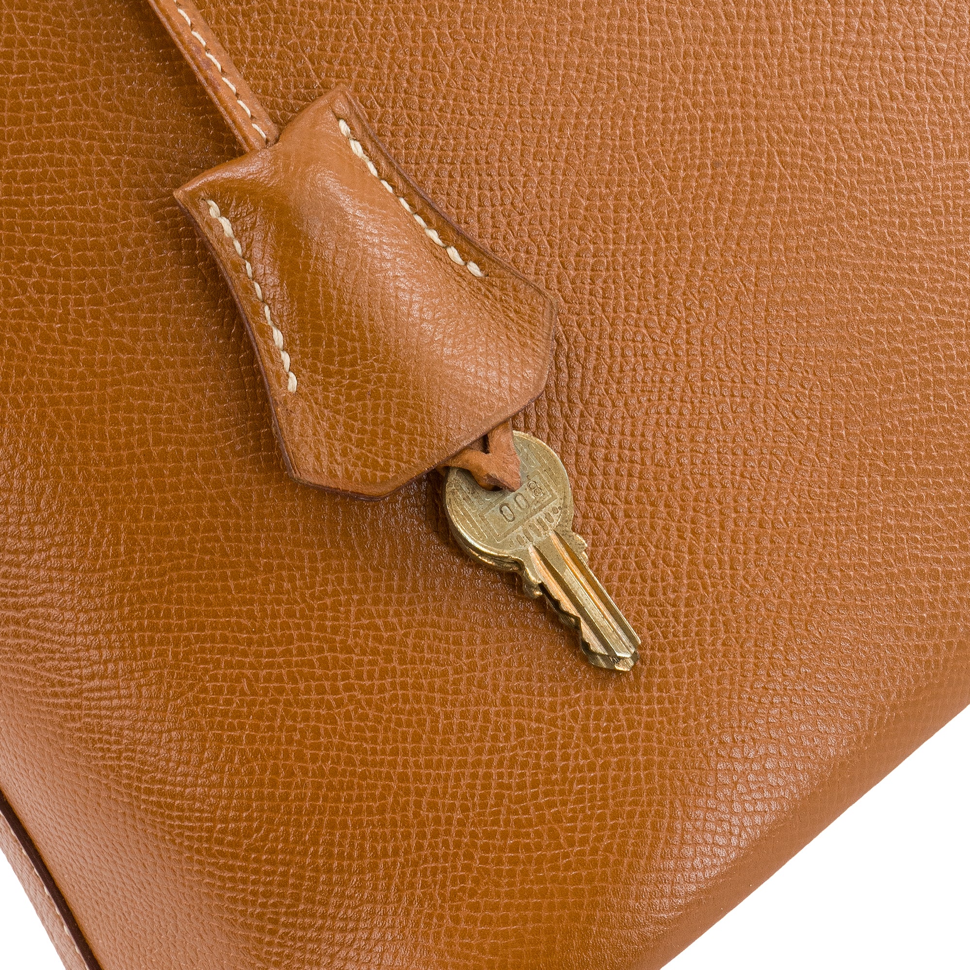 HERMÈS - Sac à main Bolide Hermès en cuir grainé courchevel marron vintage