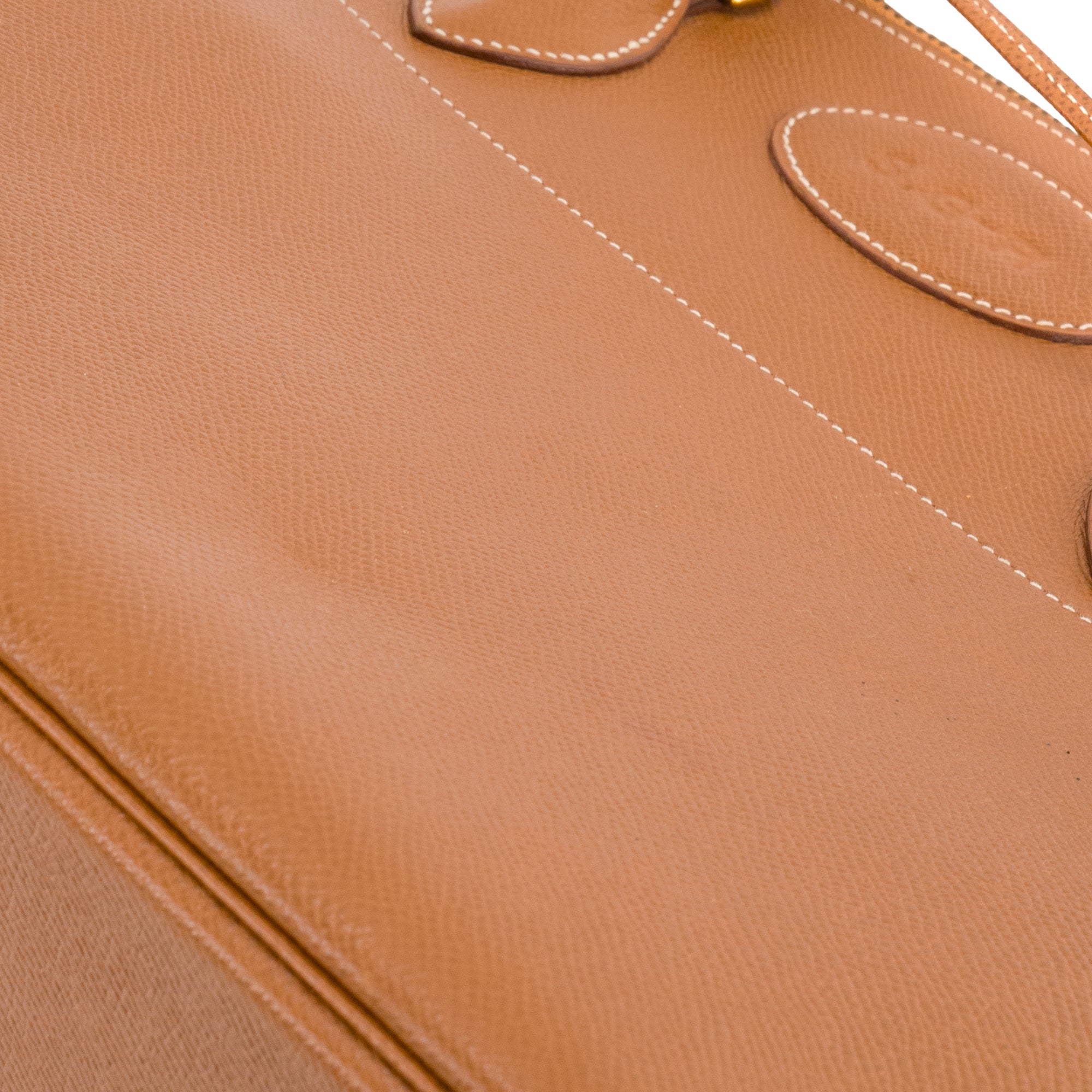 HERMÈS - Sac à main Bolide Hermès en cuir grainé courchevel marron vintage