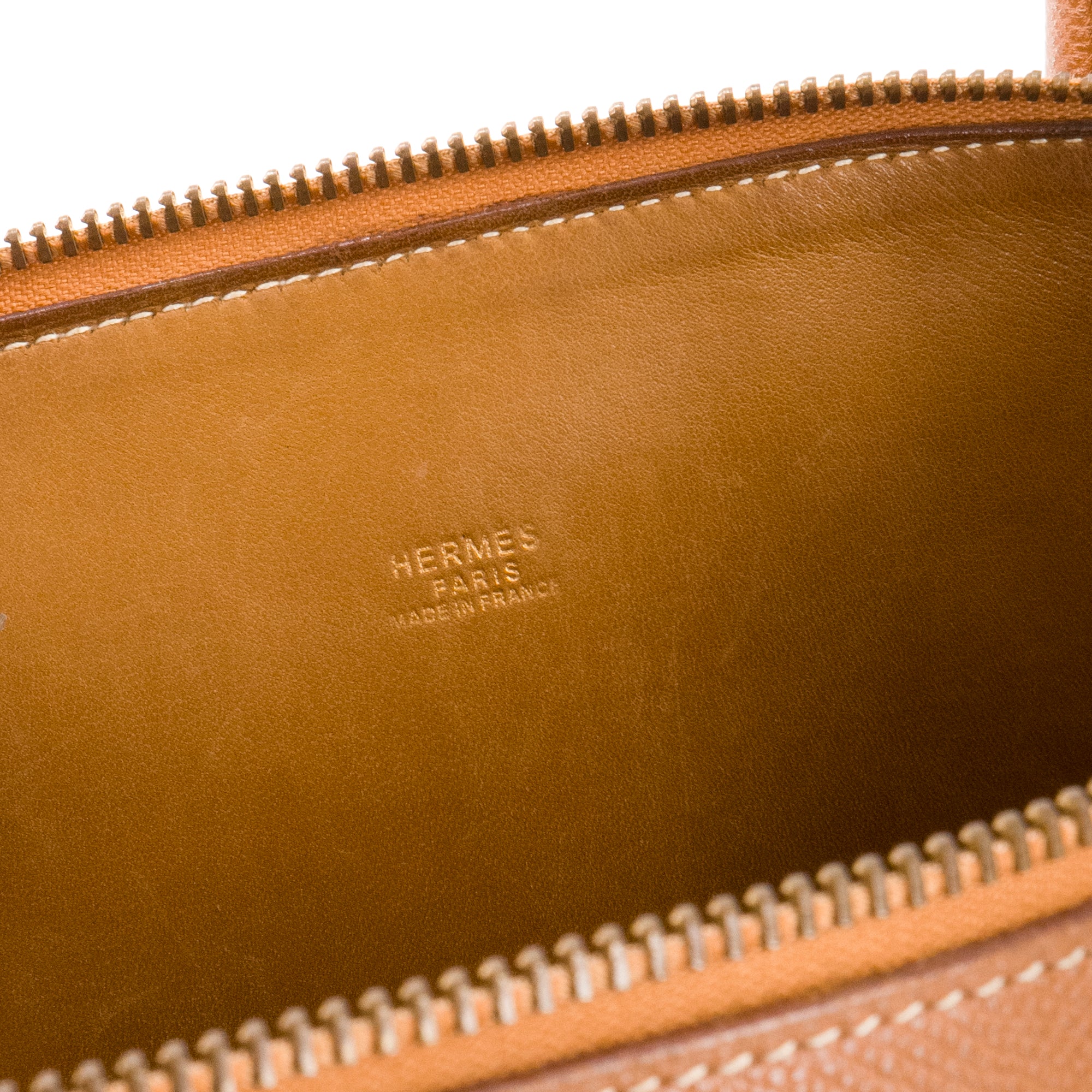 HERMÈS - Sac à main Bolide Hermès en cuir grainé courchevel marron vintage