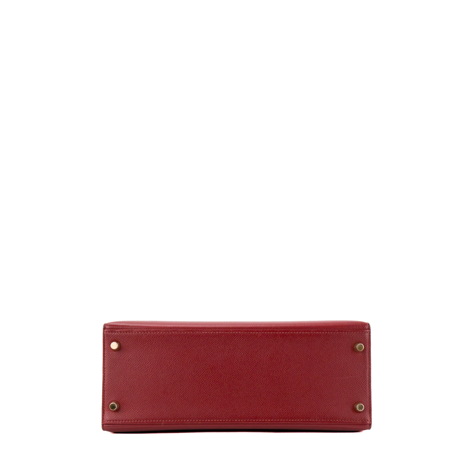 HERMÈS - Sac à bandoulière Kelly 28 Hermès en cuir epsom rouge grenat