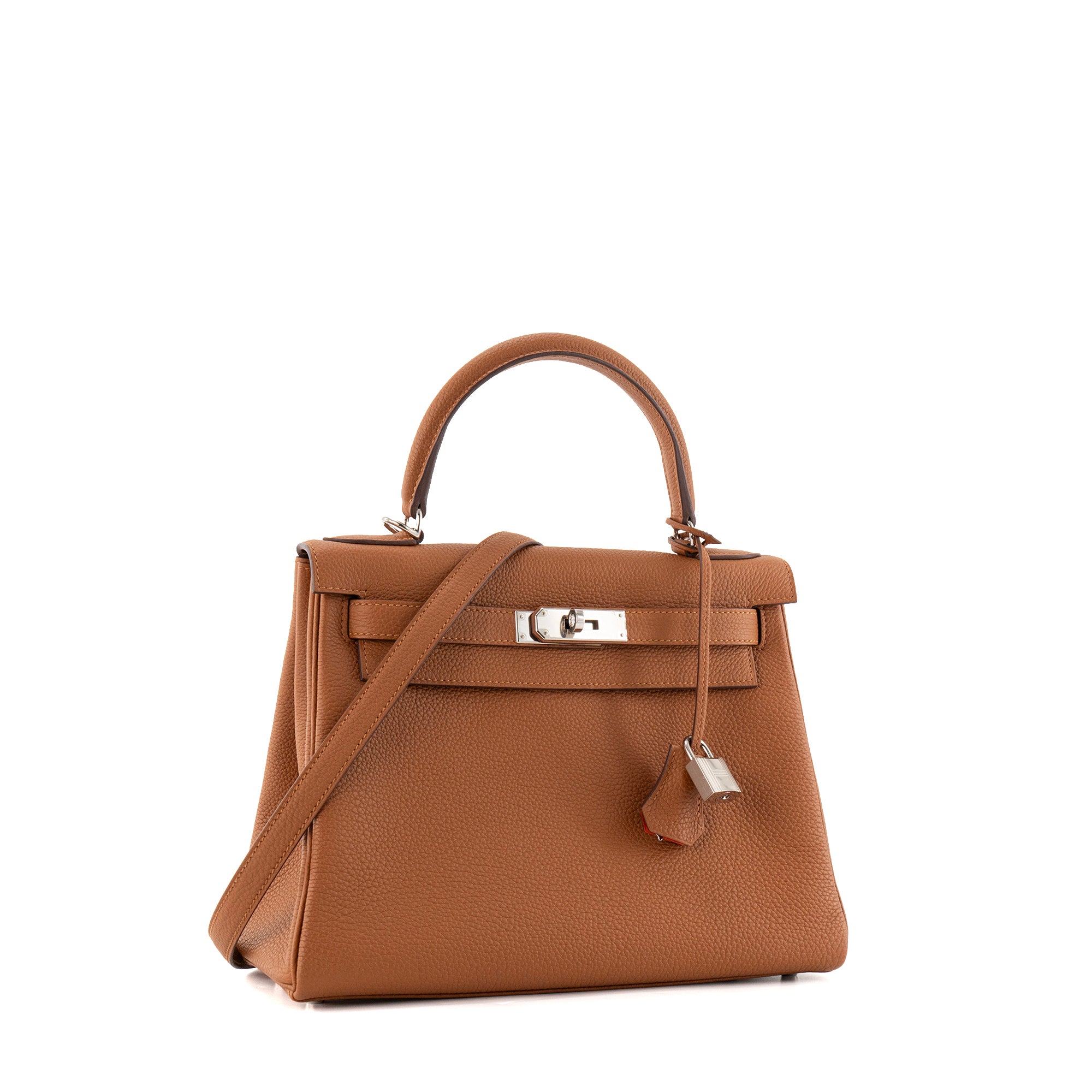 HERMÈS - Sac à main Kelly 28 Hermès en cuir togo gold HSS