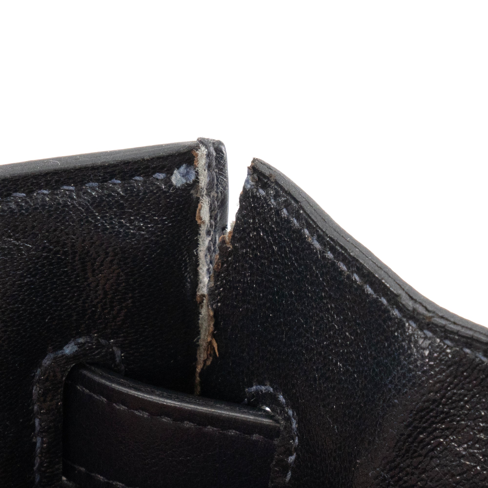 HERMÈS - Sac à main Kelly 32 Hermès en cuir box bleu marine vintage