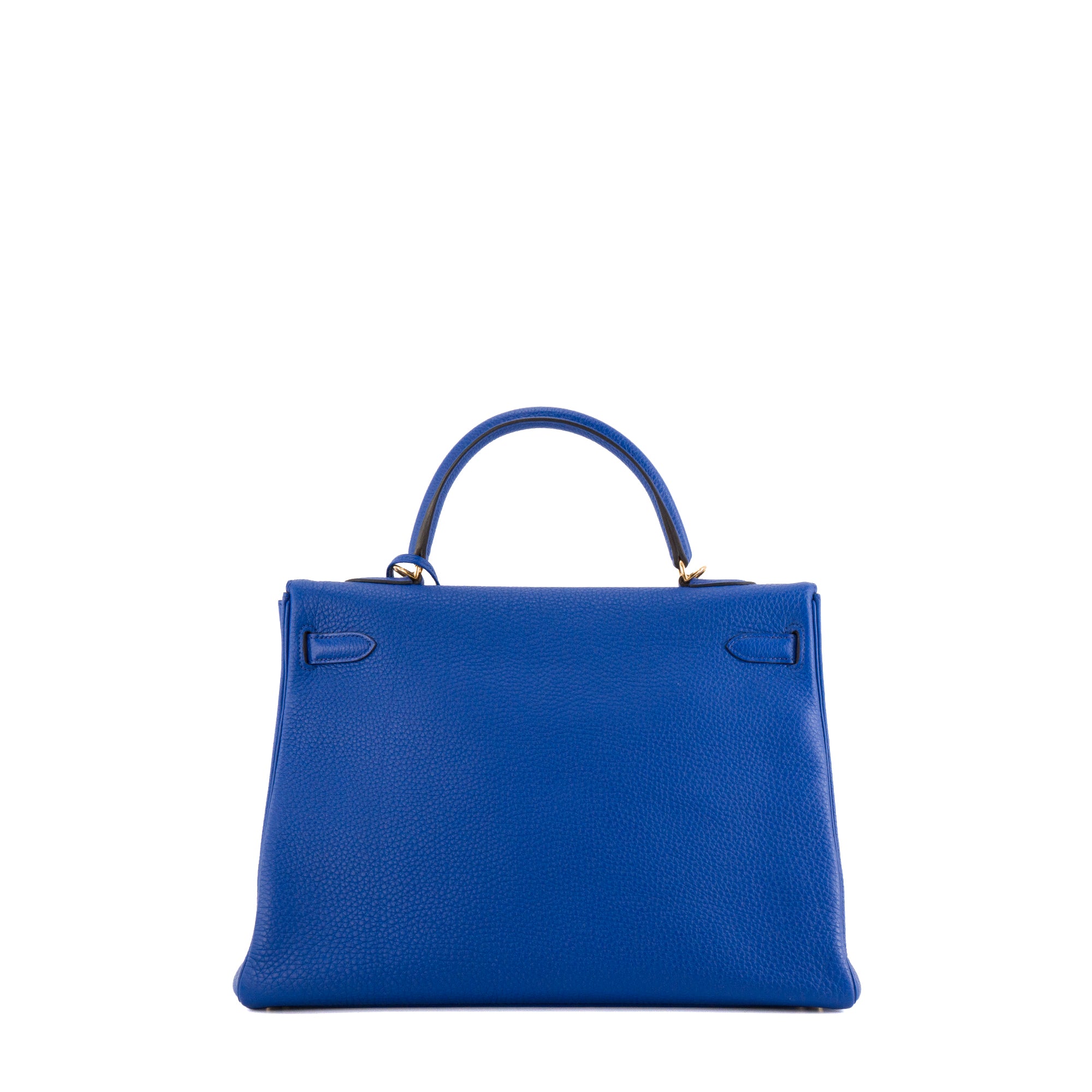 HERMÈS - Sac à main Kelly 35 Hermès en cuir clémence couleur bleu roi