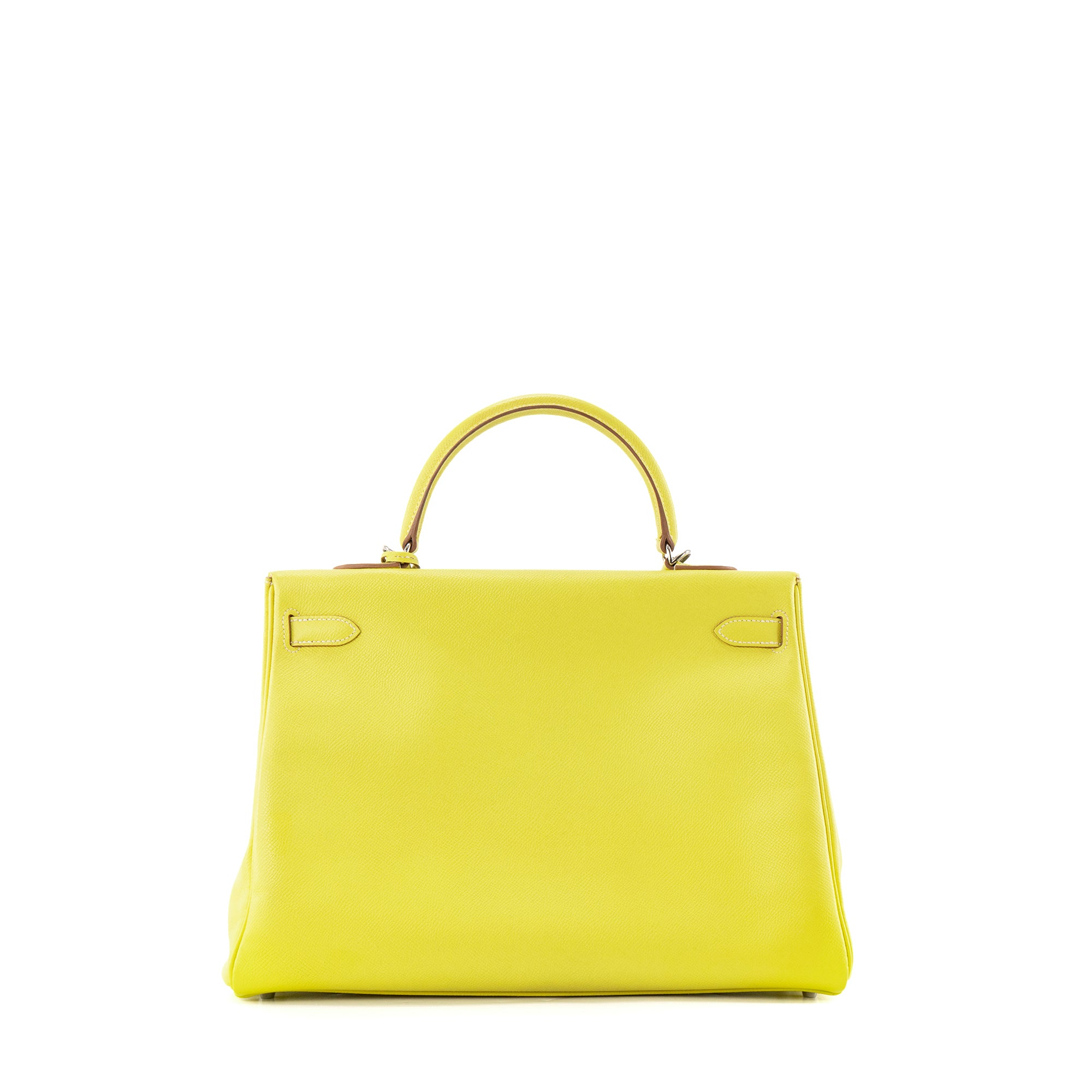 HERMÈS - Sac à main Kelly 35 Hermès en cuir epsom jaune