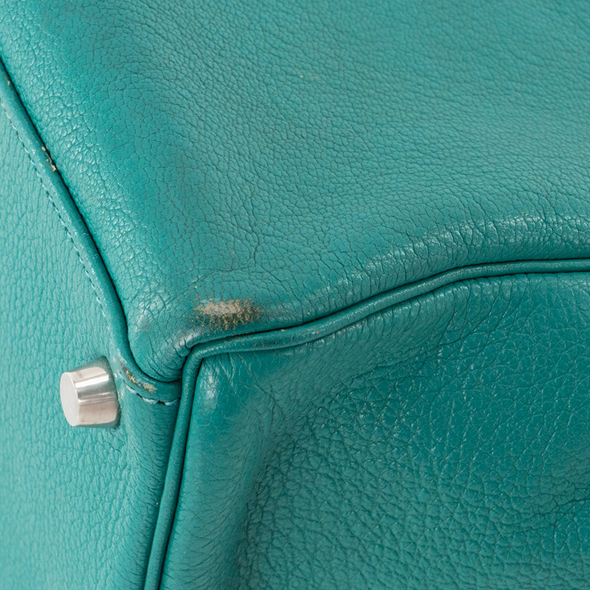 HERMÈS - Sac à main Kelly 35 Hermès en cuir de Chèvre Mysore Bleu Paon