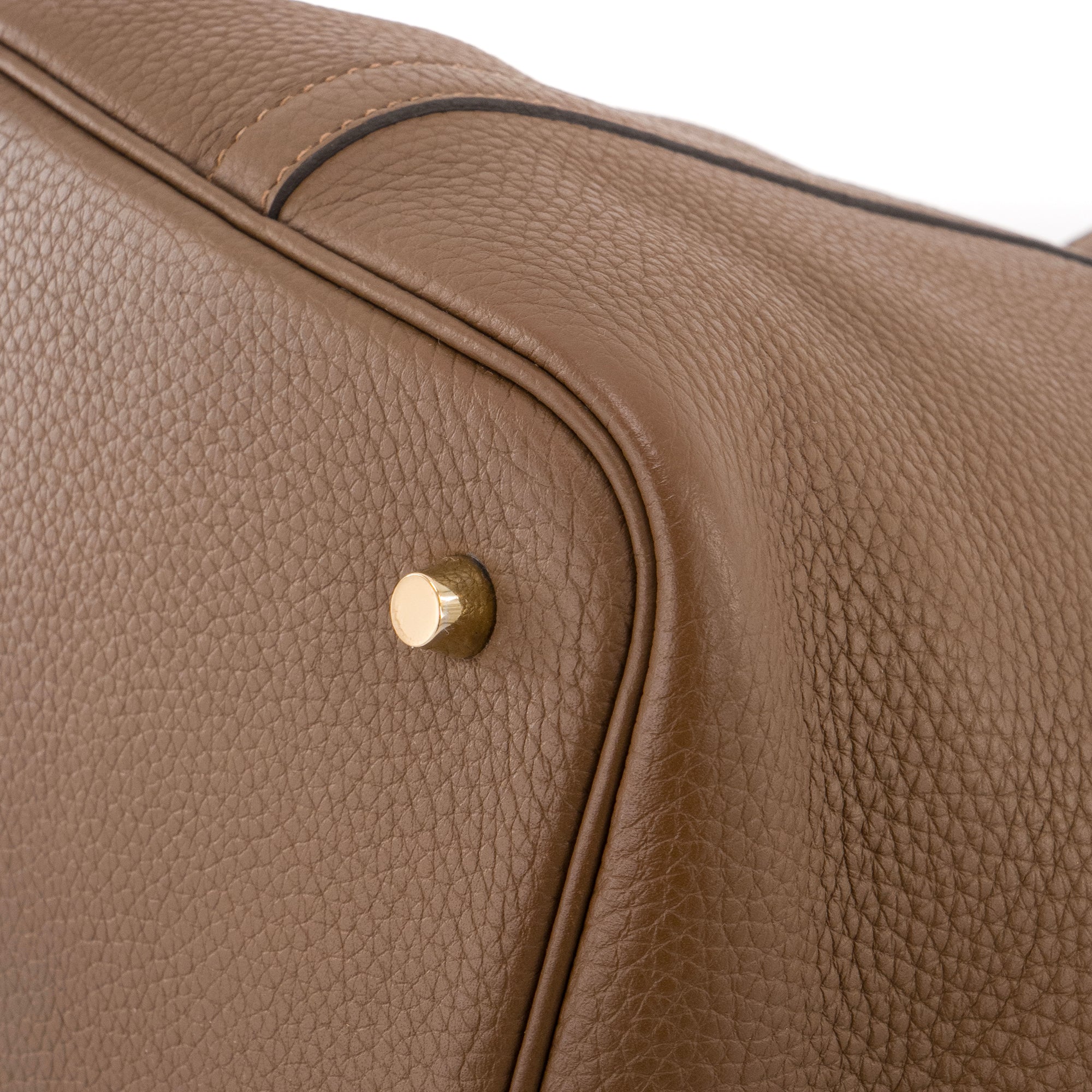 HERMÈS - Sac à main Picotin 22 Eclat Hermès en cuir clémence marron