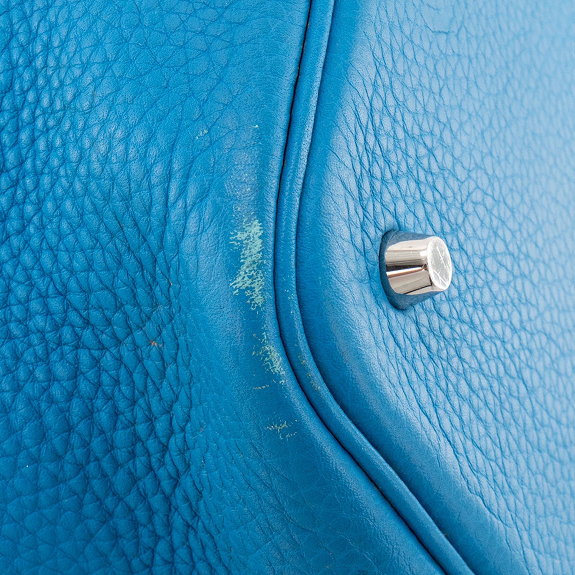 HERMÈS - Sac à main Picotin 22 Hermès en cuir taurillon clémence bleu zanzibar