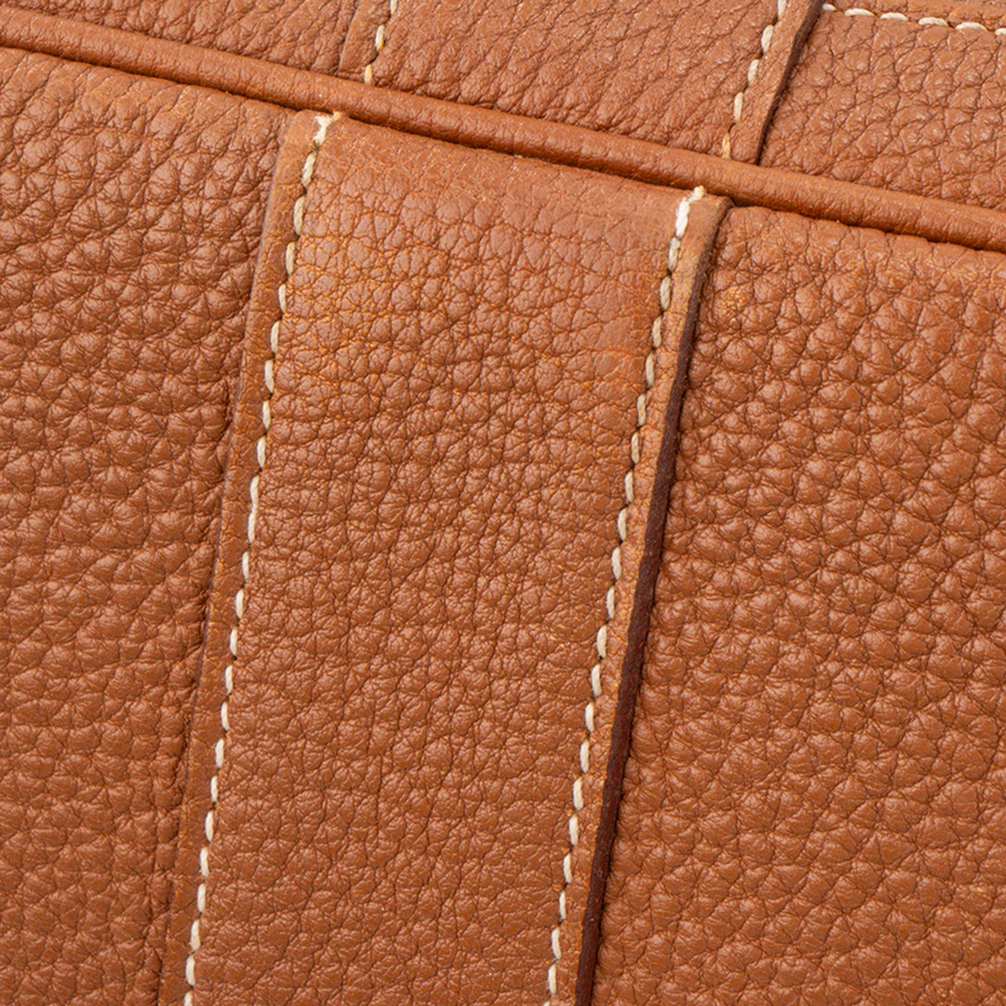 HERMÈS - Sac Cabas Garden Party Hermès en cuir togo marron gold
