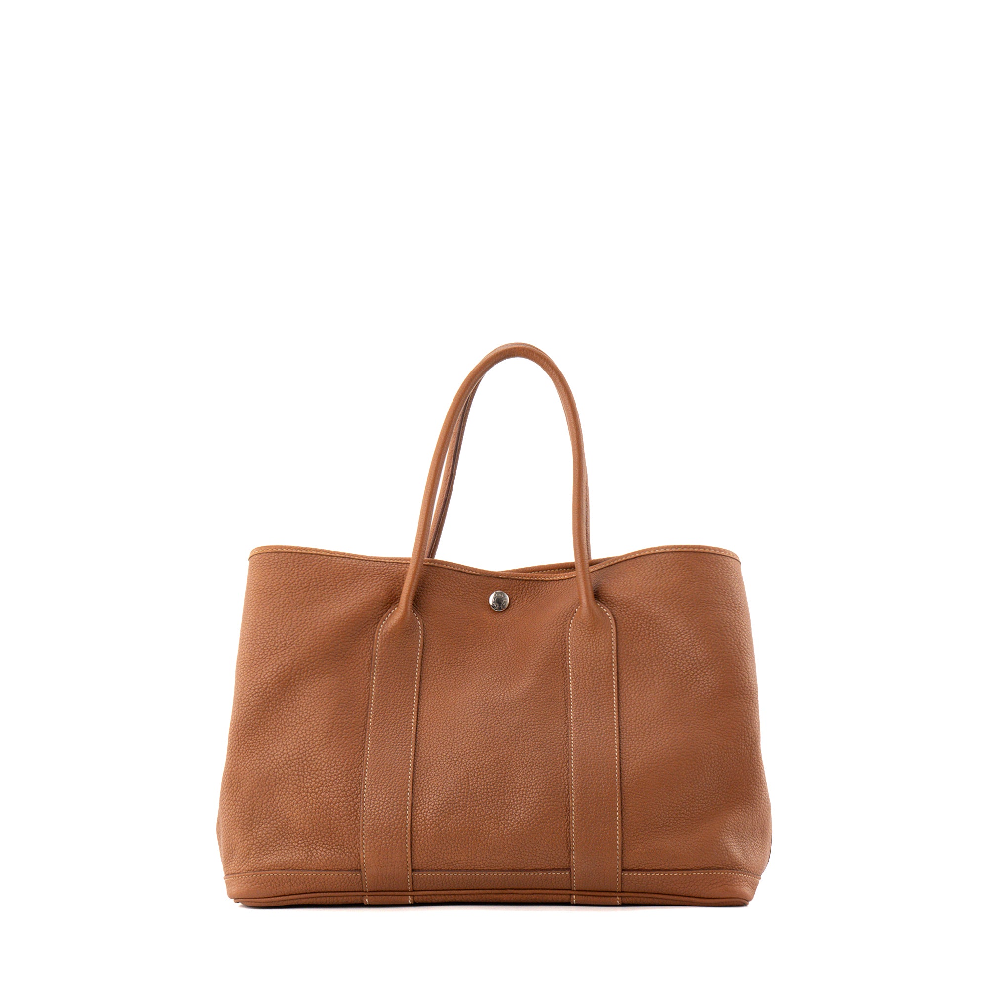 HERMÈS - Sac Cabas Garden Party Hermès en cuir togo marron gold