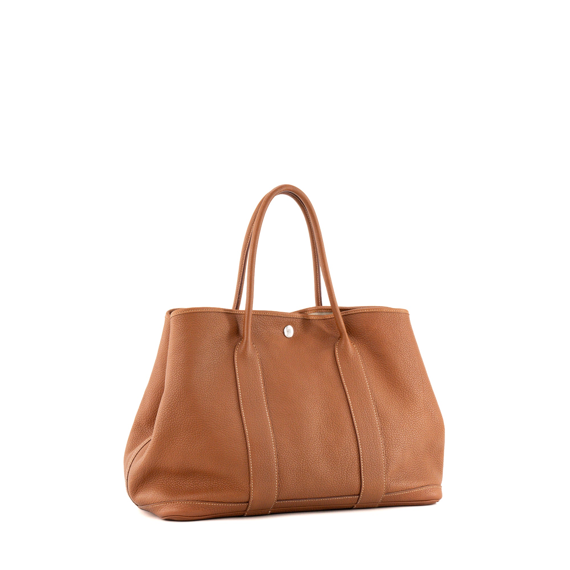 HERMÈS - Sac Cabas Garden Party Hermès en cuir togo marron gold