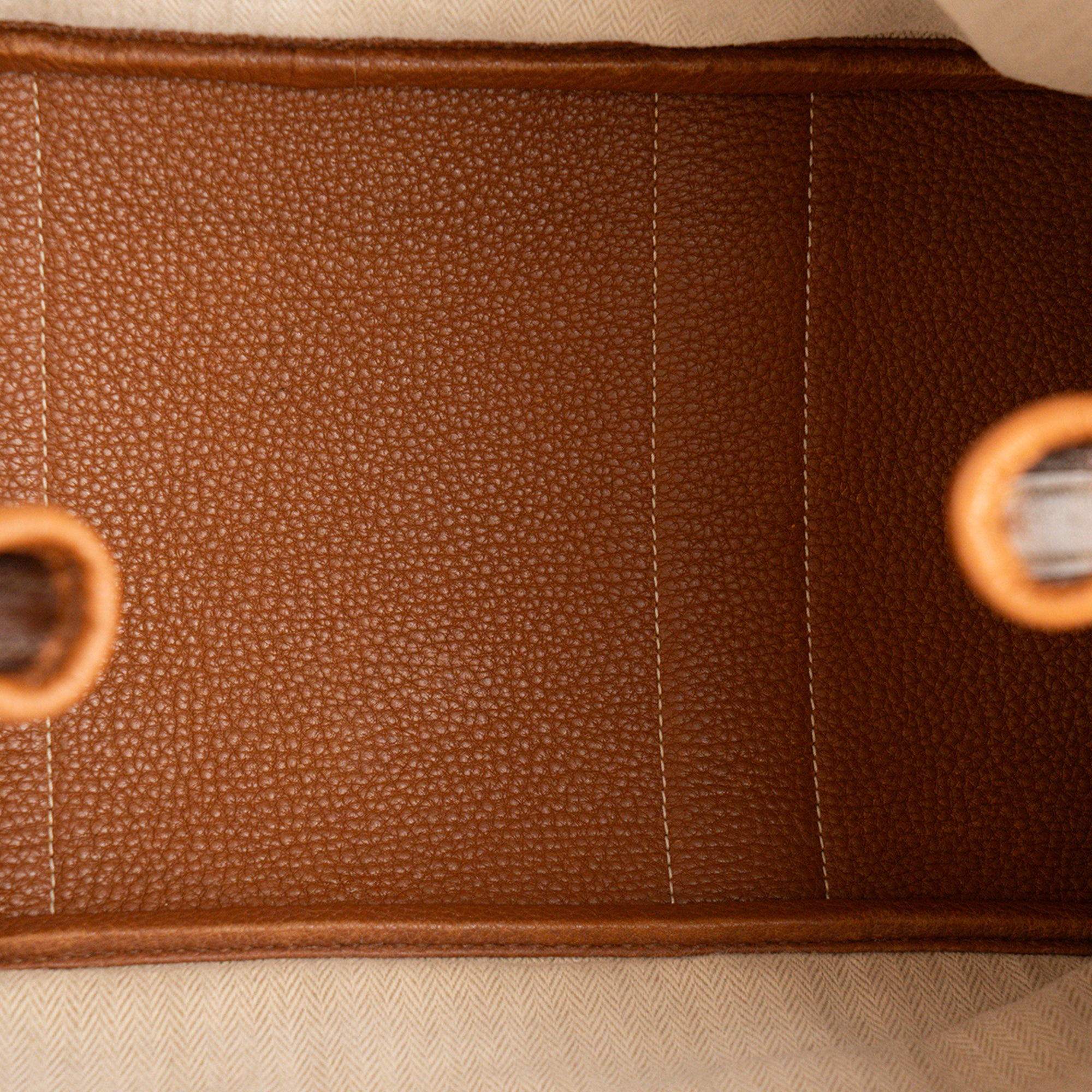 HERMÈS - Sac Cabas Garden Party Hermès en cuir togo marron gold