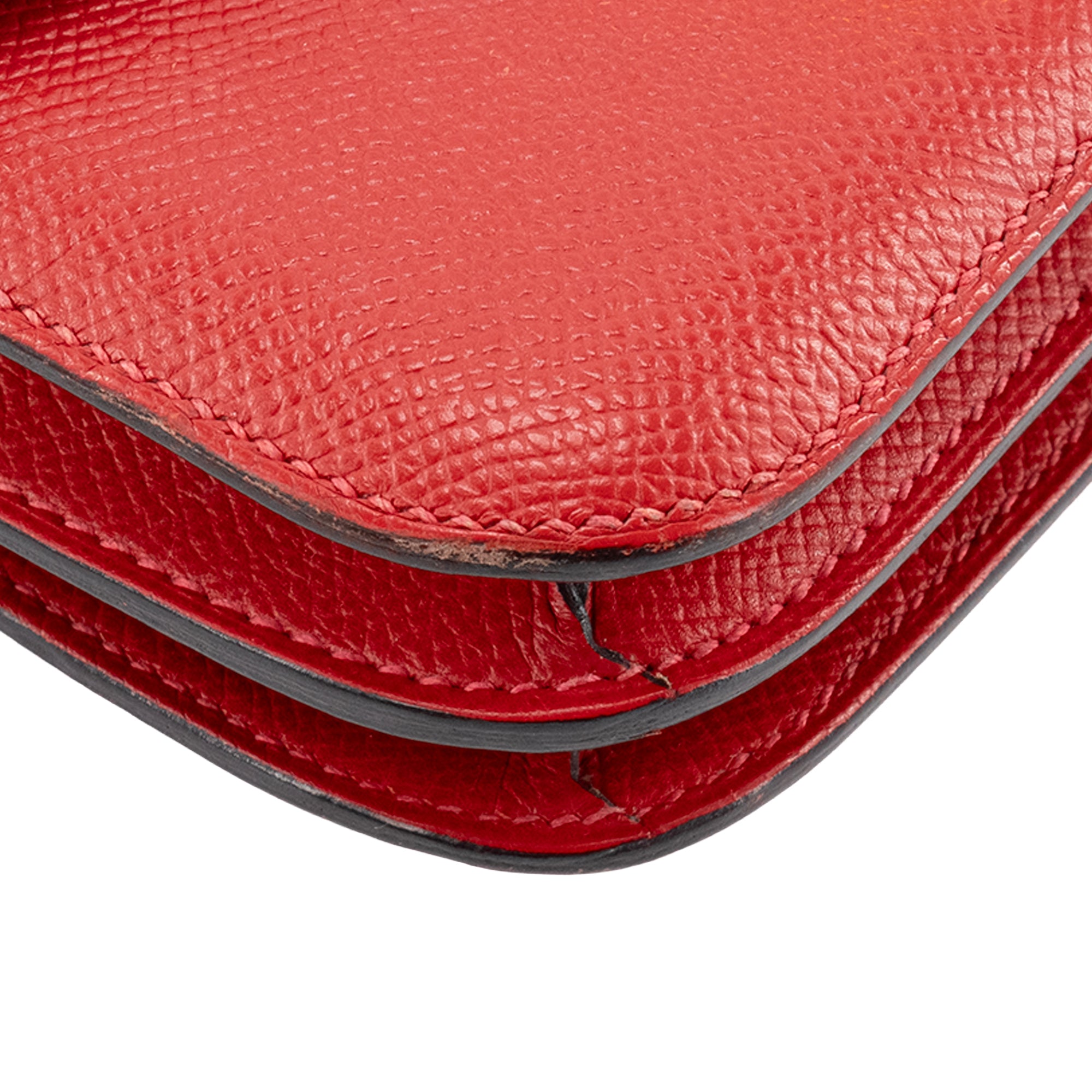 HERMÈS - Sac à bandoulière Constance 18 Hermès en cuir epsom rouge